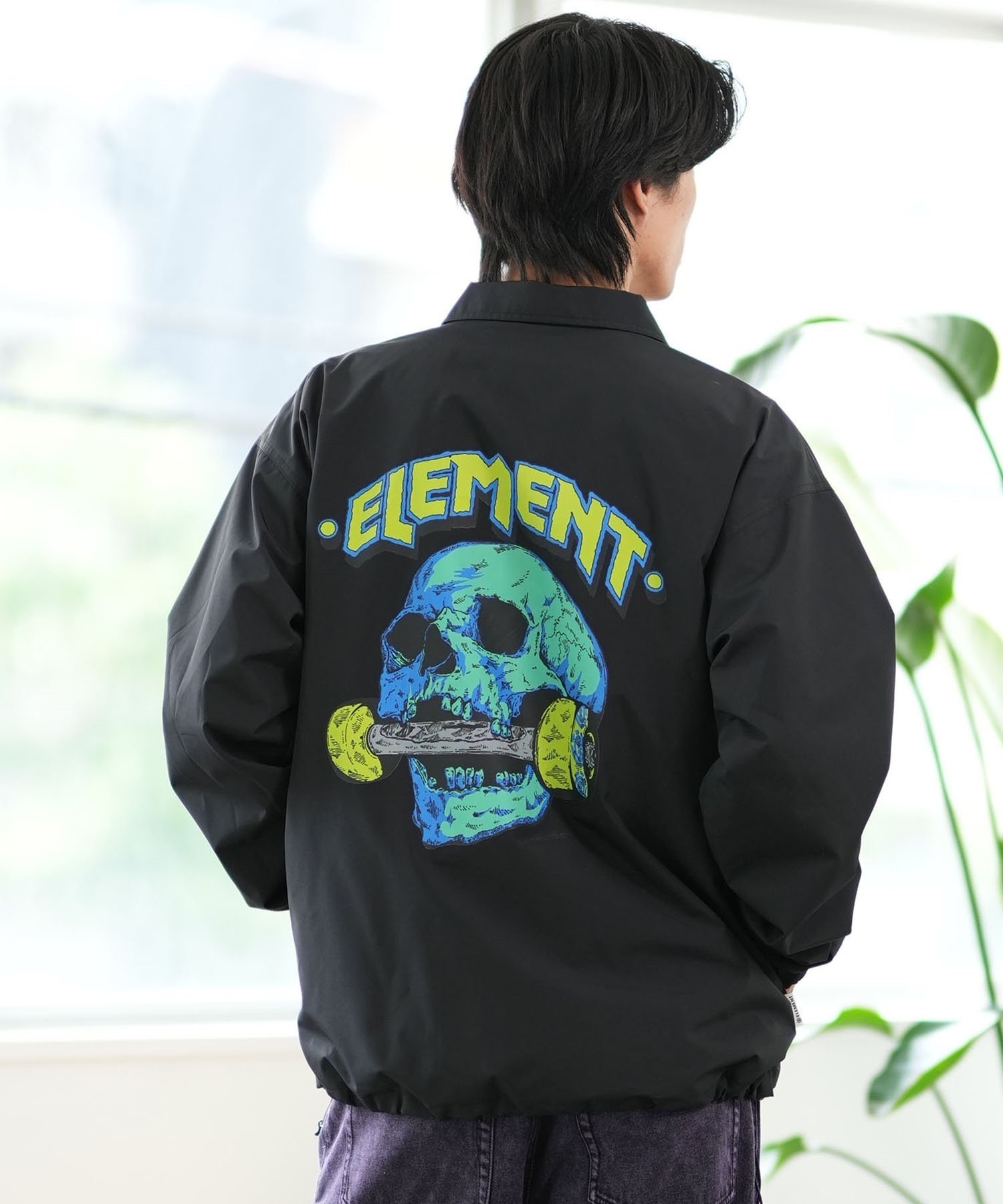 ELEMENT エレメント コーチジャケット メンズ HIROTTONコラボ ビックシルエット バックプリント 防水加工 BE022-759(GRY-M)