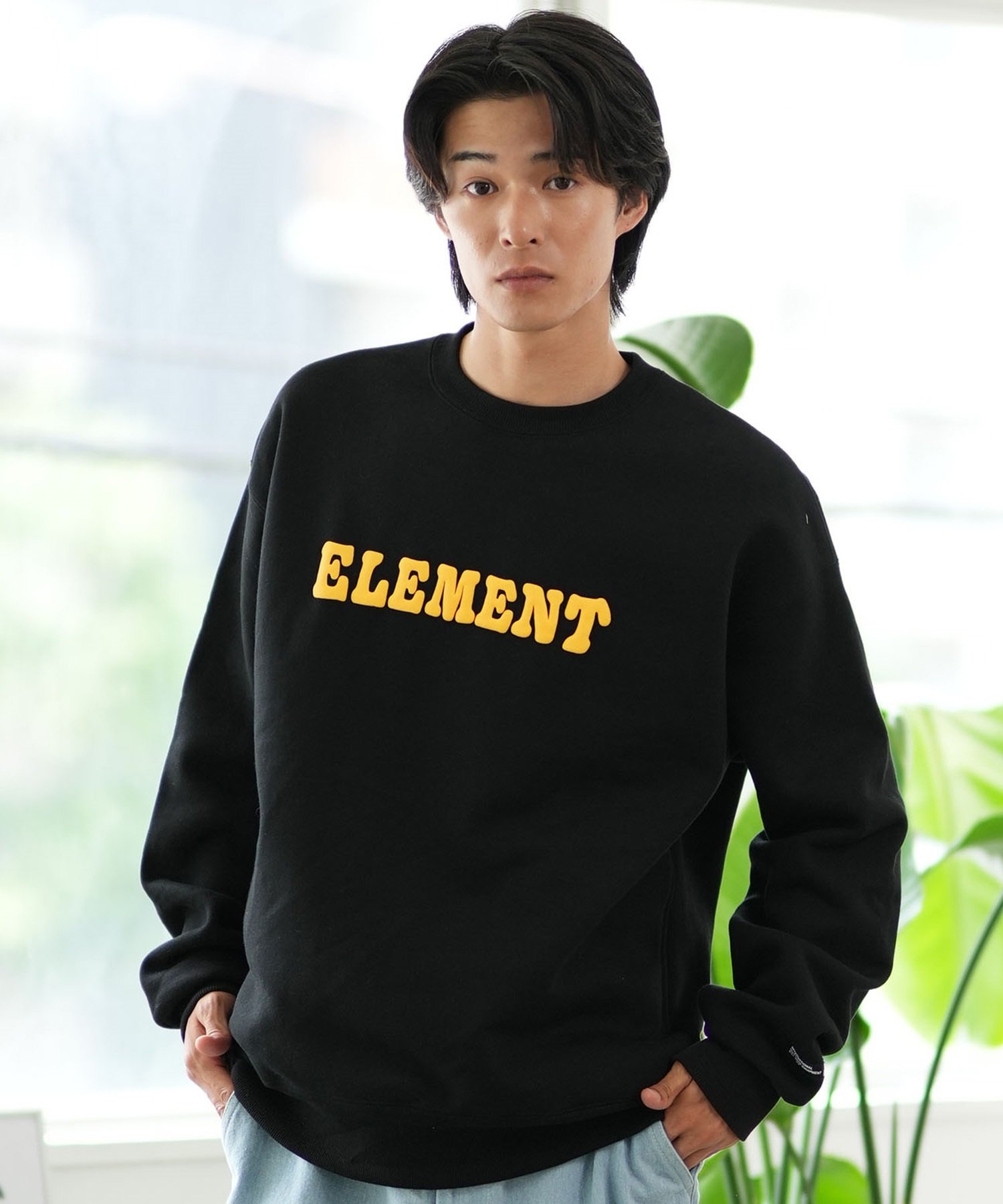 ELEMENT エレメント トレーナー クルーネック メンズ スウェット バックプリント ポケット 裏起毛 BE022-034(WHH-M)