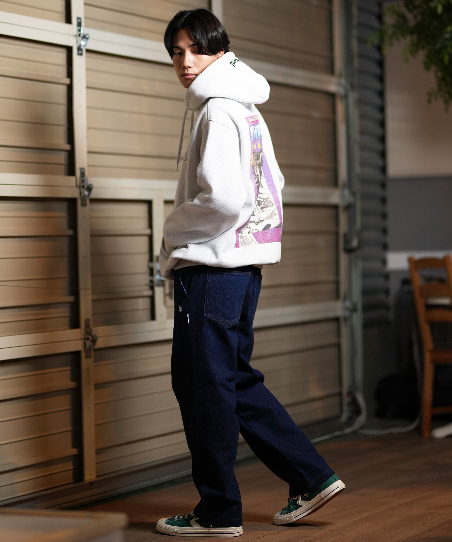 ELEMENT エレメント ロングパンツ デニム メンズ ワイドシルエット SHOD PANTS HAMMER BE022-703(RIG-M)