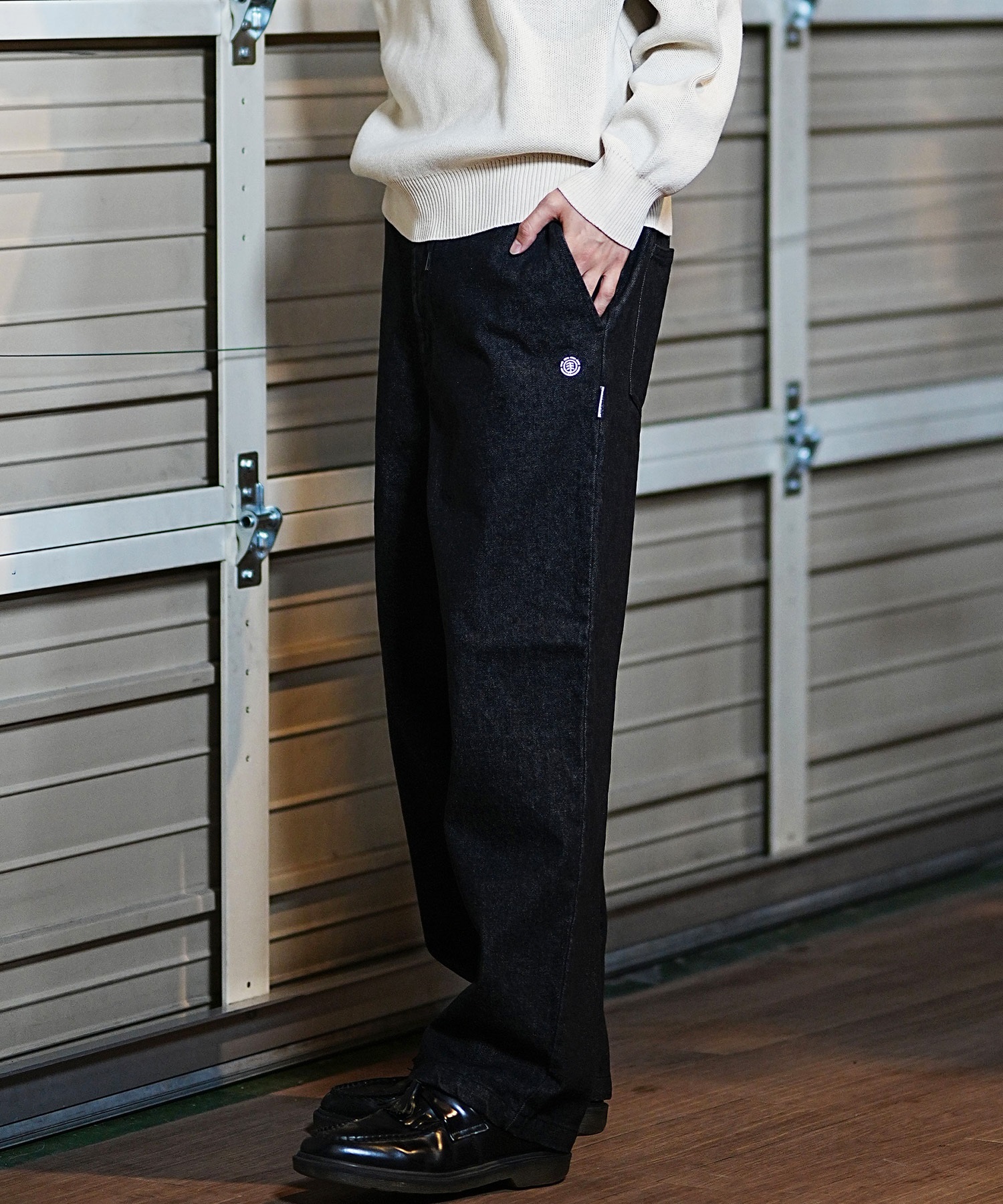 ELEMENT エレメント ロングパンツ デニム メンズ ワイドシルエット SHOD PANTS HAMMER BE022-703(RIG-M)