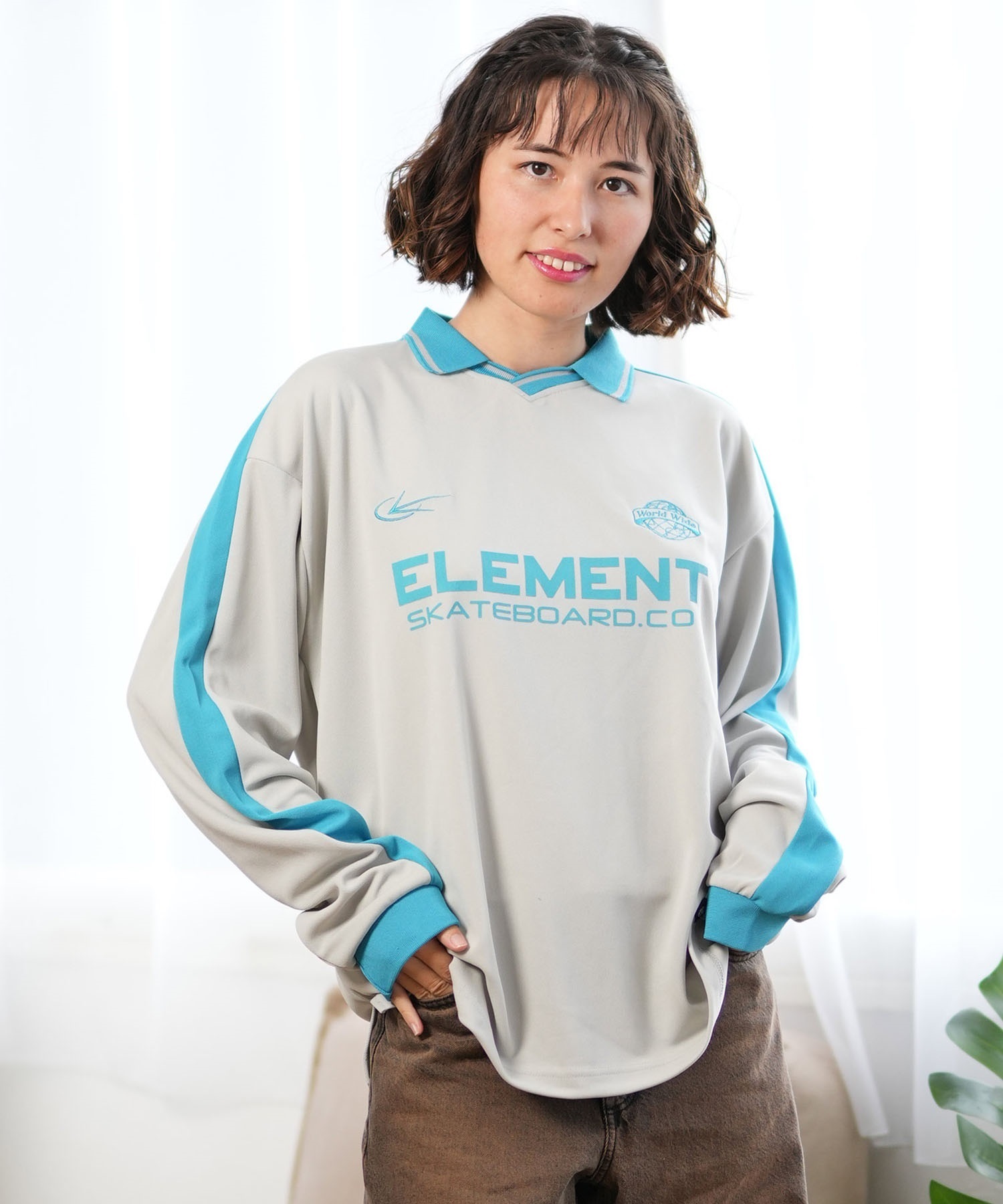 ELEMENT エレメント ゲームシャツ レディース 長袖 シャツ ロンT BE024-152(SIL-M)