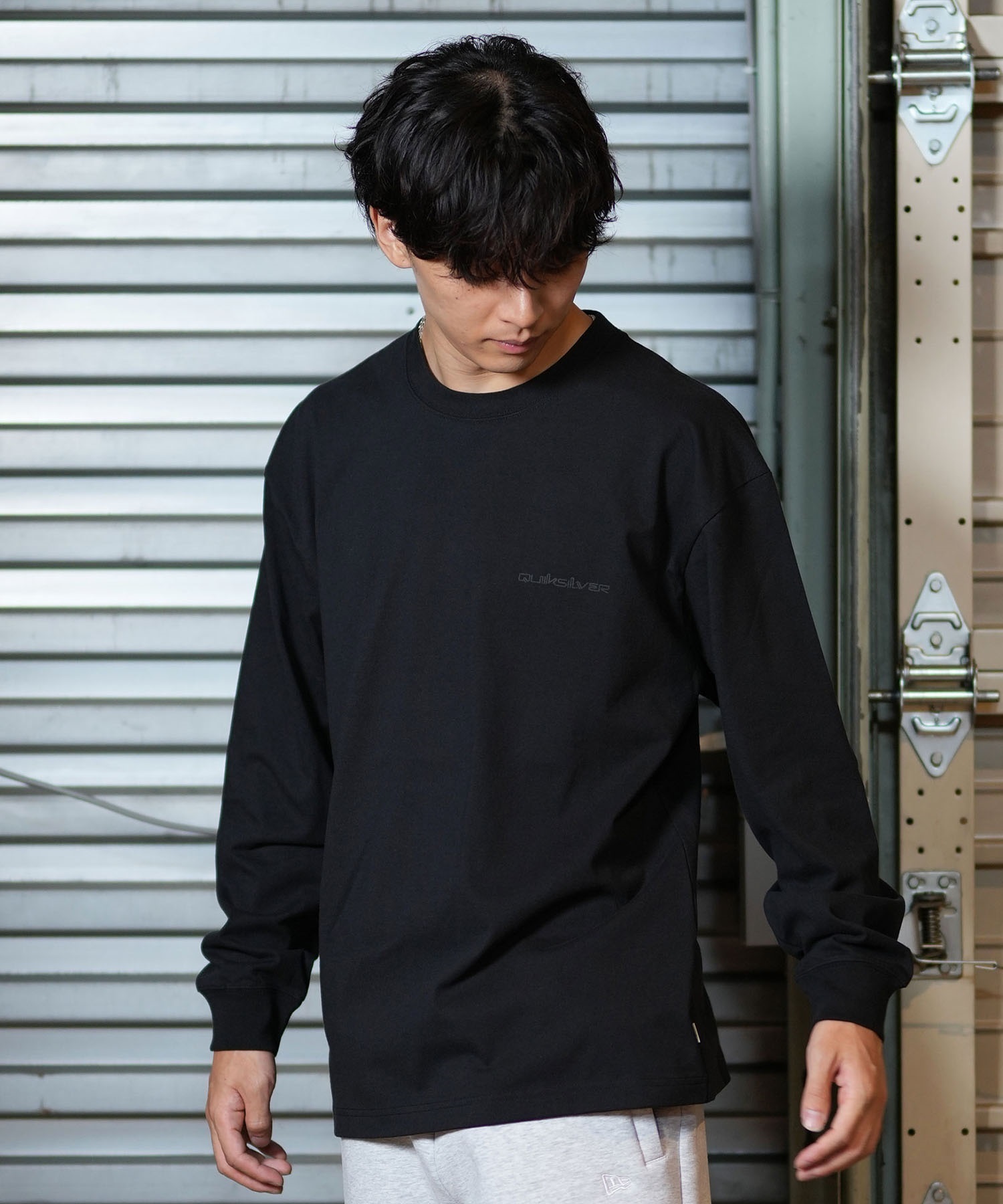 QUIKSILVER クイックシルバー 長袖 Tシャツ メンズ ロンT バックプリント ムラサキスポーツ限定 QLT244608M(BLK-M)