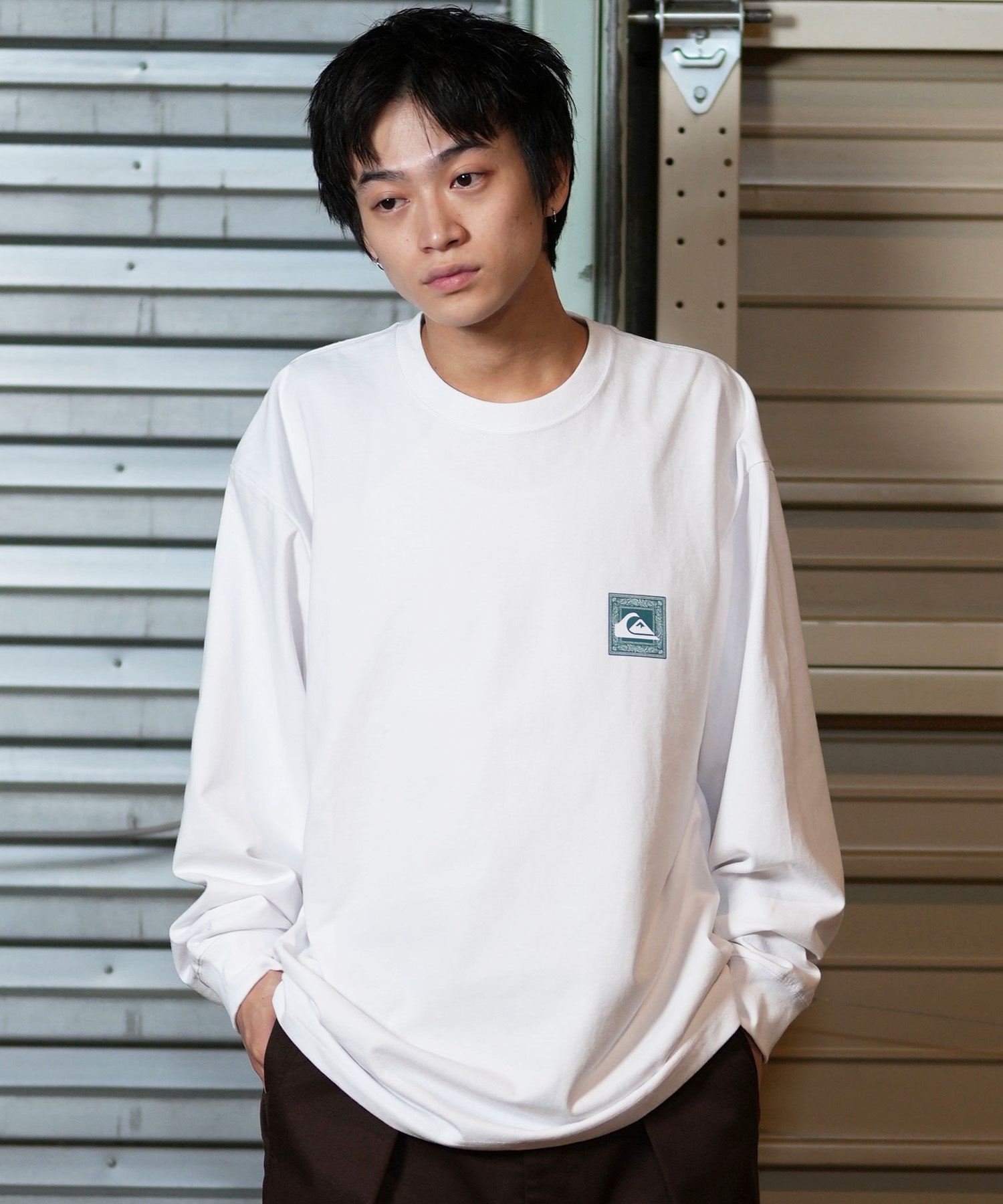 QUIKSILVER クイックシルバー 長袖 Tシャツ ロンT バックプリント QLT244604M ムラサキスポーツ限定(BLK-M)