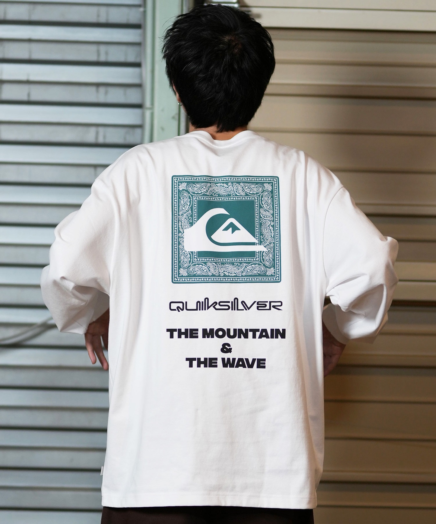 QUIKSILVER クイックシルバー 長袖 Tシャツ ロンT バックプリント QLT244604M ムラサキスポーツ限定(BLK-M)