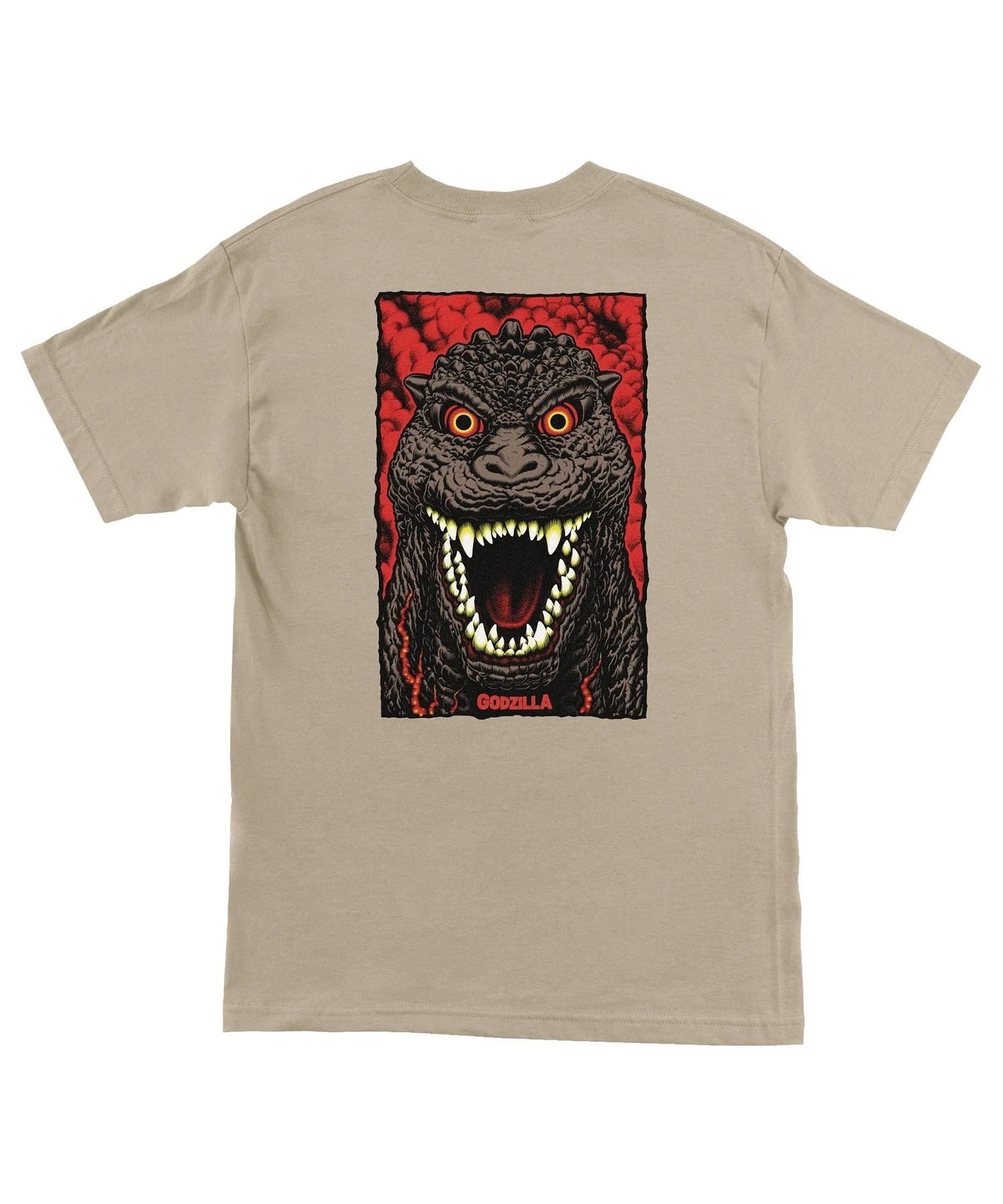 SANTACRUZ サンタクルーズ × GODZILLA ゴジラ コラボレーション 半袖 Tシャツ メンズ レディース ユニセックス バックプリント 510245401(BLACK-M)