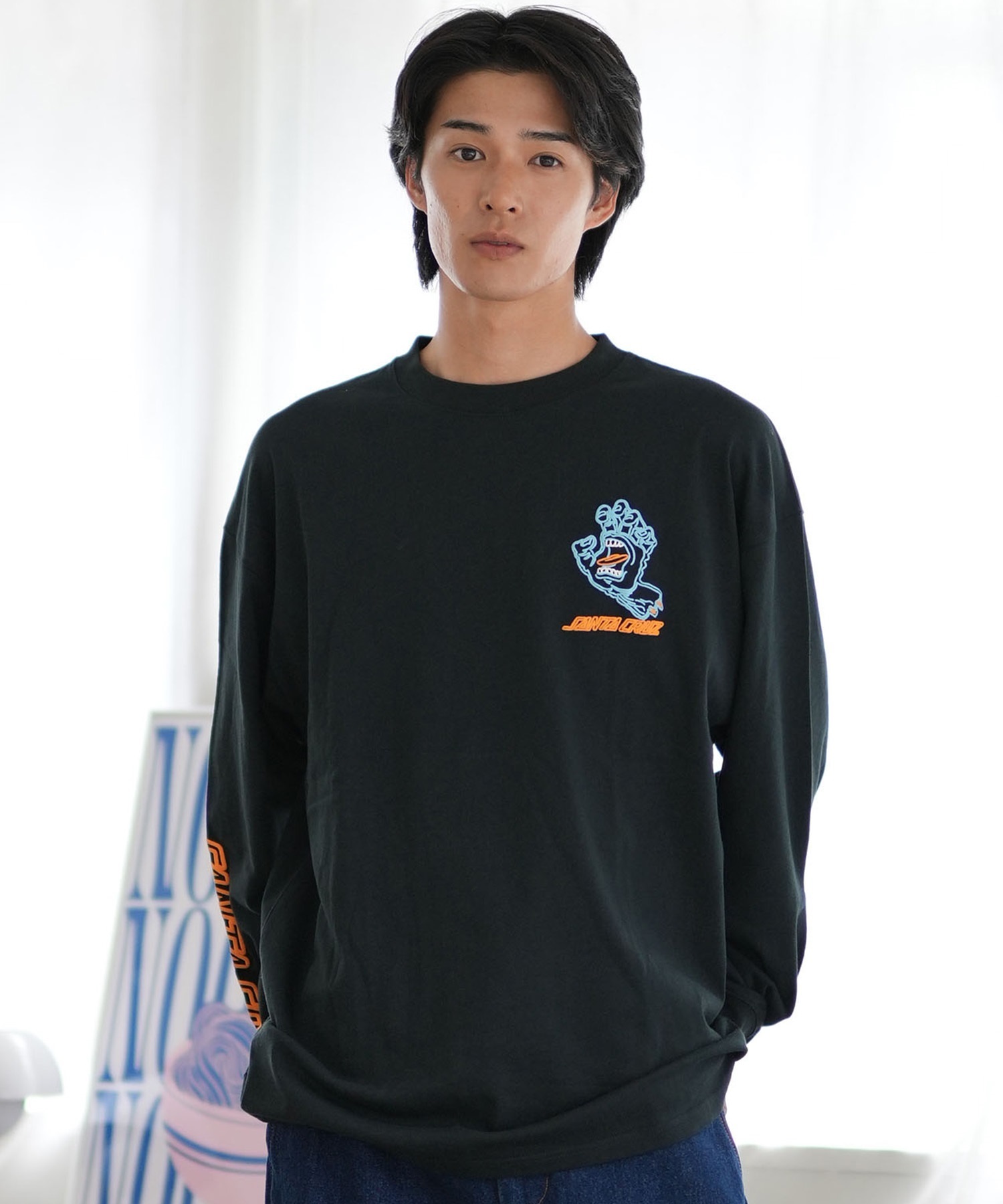 SANTACRUZ サンタクルーズ 長袖 Tシャツ メンズ ロンT バックプリント 502243402 ムラサキスポーツ限定(WHITE-M)