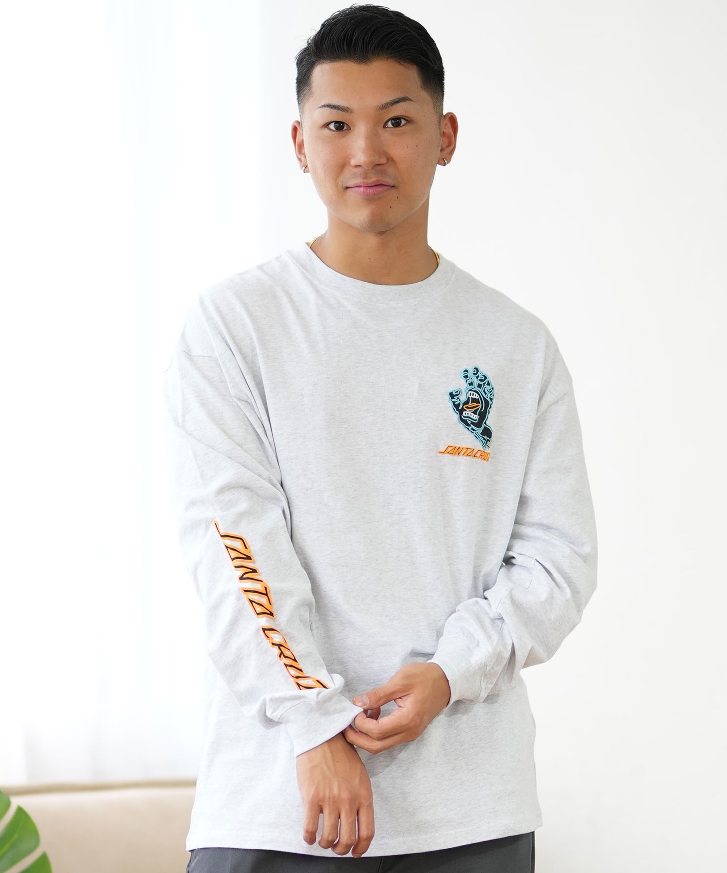 SANTACRUZ サンタクルーズ 長袖 Tシャツ メンズ ロンT バックプリント 502243402 ムラサキスポーツ限定(WHITE-M)