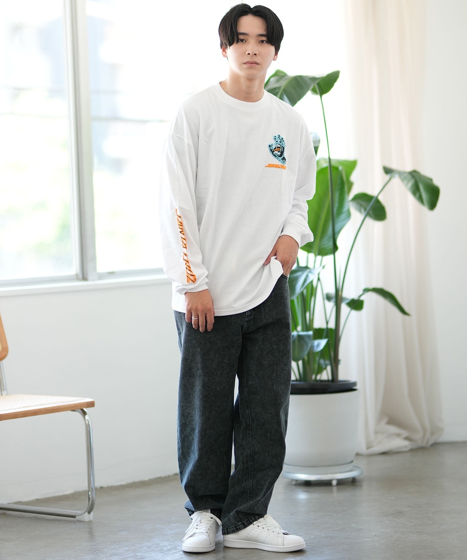 SANTACRUZ サンタクルーズ 長袖 Tシャツ メンズ ロンT バックプリント 502243402 ムラサキスポーツ限定(WHITE-M)