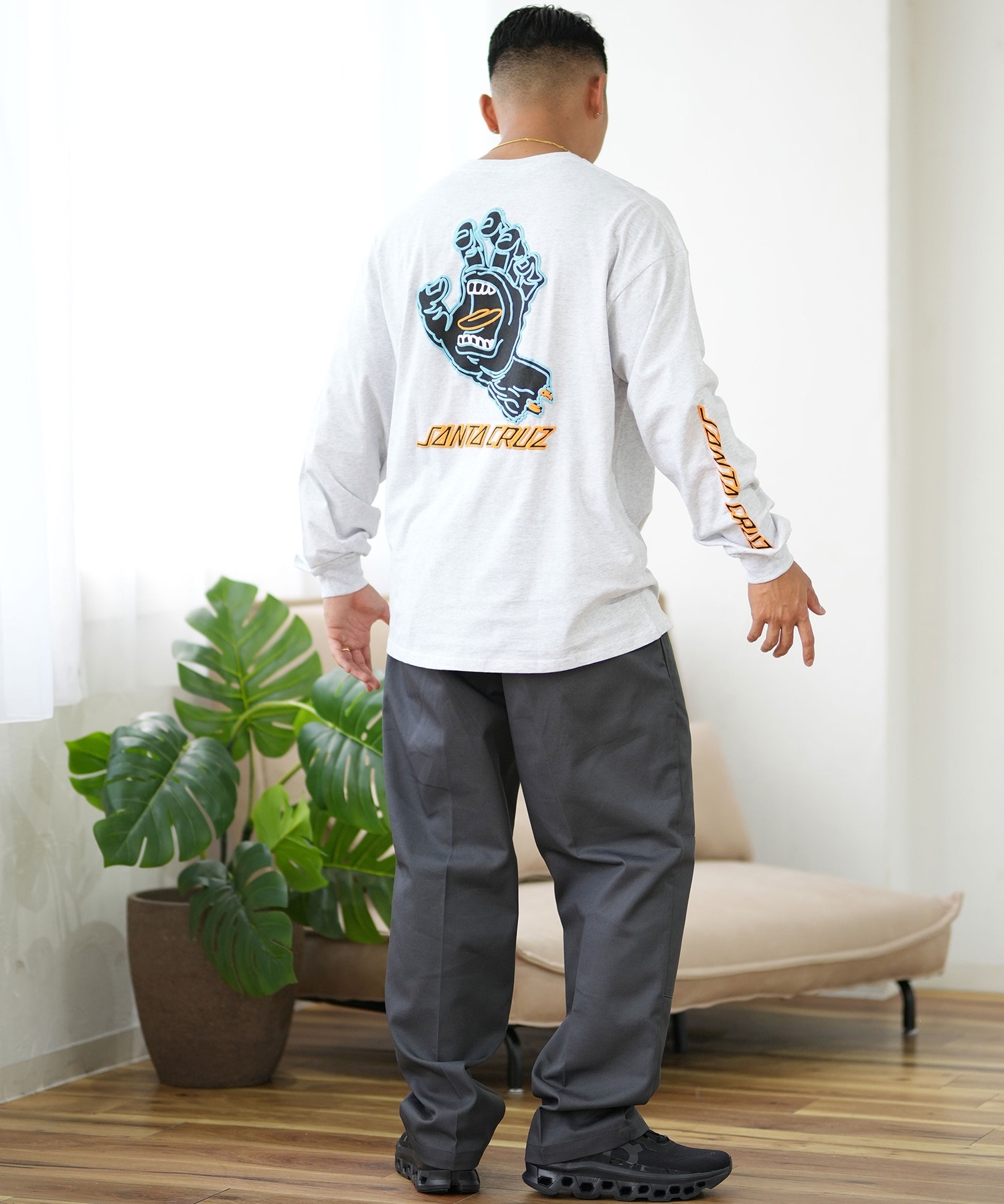 SANTACRUZ サンタクルーズ 長袖 Tシャツ メンズ ロンT バックプリント 502243402 ムラサキスポーツ限定(WHITE-M)