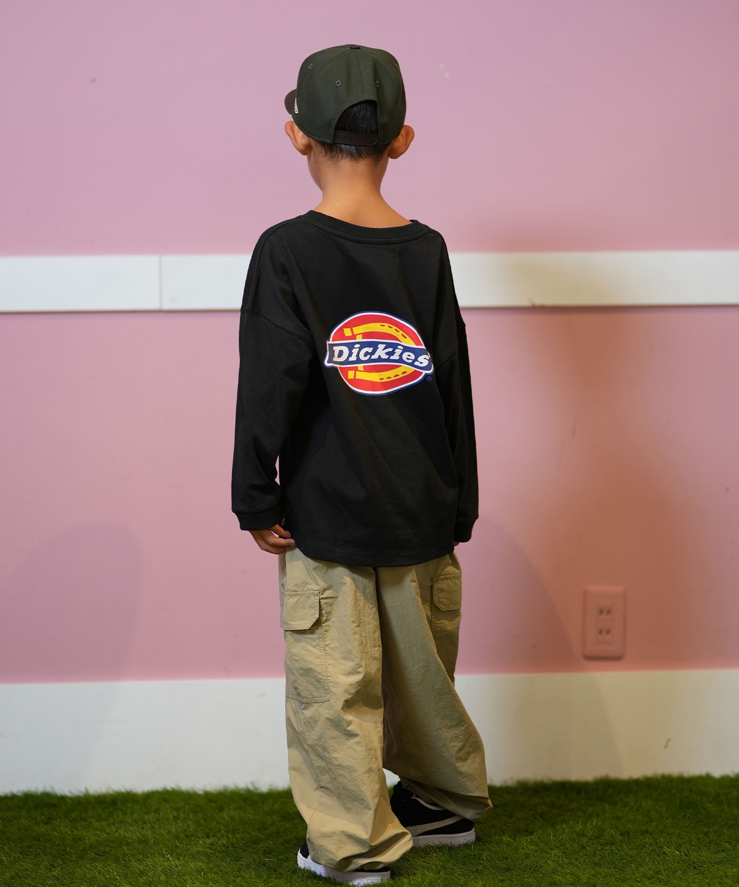 Dickies ディッキーズ Tシャツ キッズ 長袖 ロンT バックプリント 80753600 ムラサキスポーツ限定(01WHT-130cm)