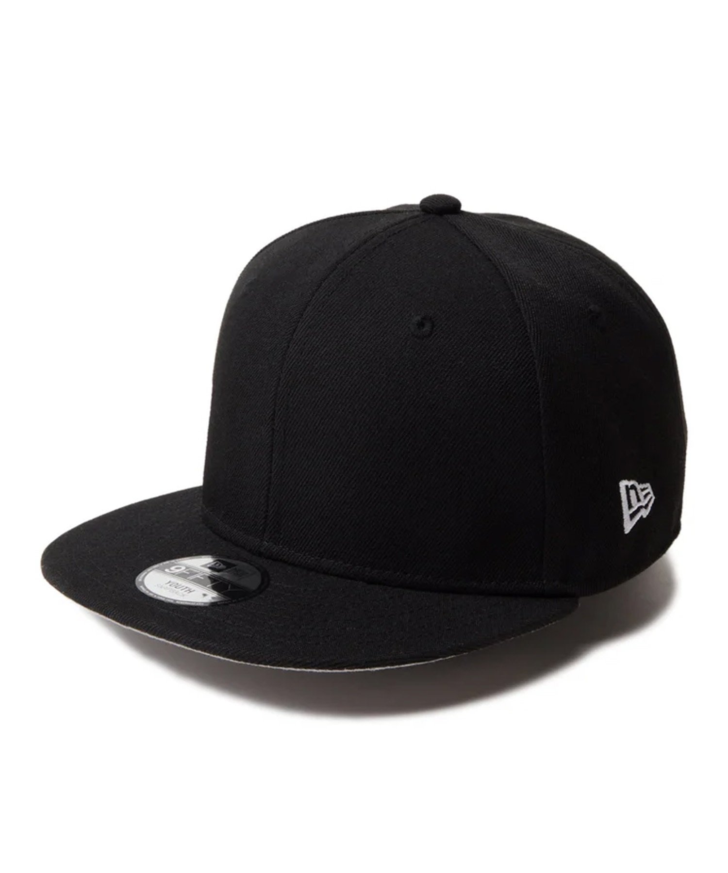 NEW ERA ニューエラ キャップ 帽子 キッズ Youth 9FIFTY Essential エッセンシャル チェーンステッチ ワードマークロゴ ブラック 14325163(BK-YOUTH)