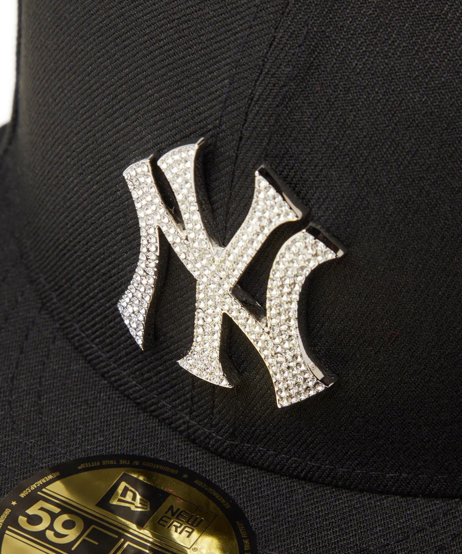 NEW ERA ニューエラ キャップ 帽子 59FIFTY MLB Rhinestone Badge ニューヨーク・ヤンキース ブラック 14307658(BK-7　1/4)