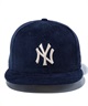 NEW ERA ニューエラ キャップ 帽子 59FIFTY MLB Corduroy コーデュロイ ニューヨーク・ヤンキース ネイビー 14307719(NV-7)