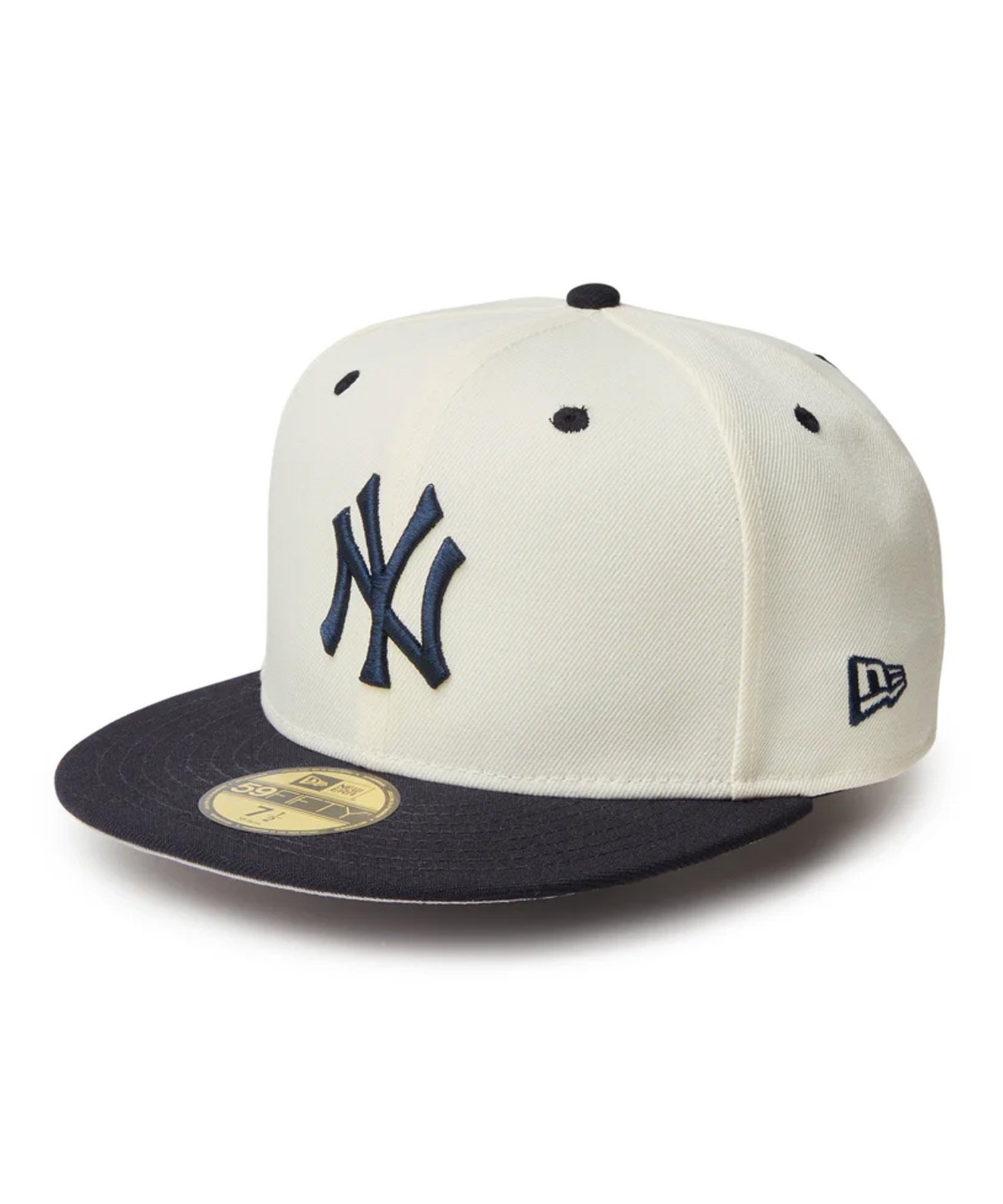 NEW ERA ニューエラ キャップ 帽子 59FIFTY MLB Wool Visor ニューヨーク・ヤンキース クローム ネイビーバイザー 14307678(BR/NV-7)