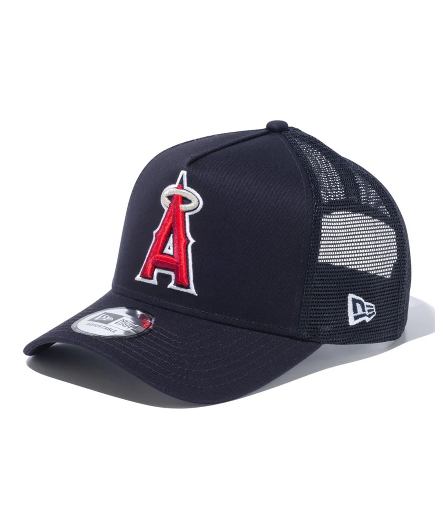 NEW ERA ニューエラ キャップ 帽子 9FORTY A-Frame トラッカー MLB Side Patch ロサンゼルス・エンゼルス ネイビー 14109715(NVY-FREE)