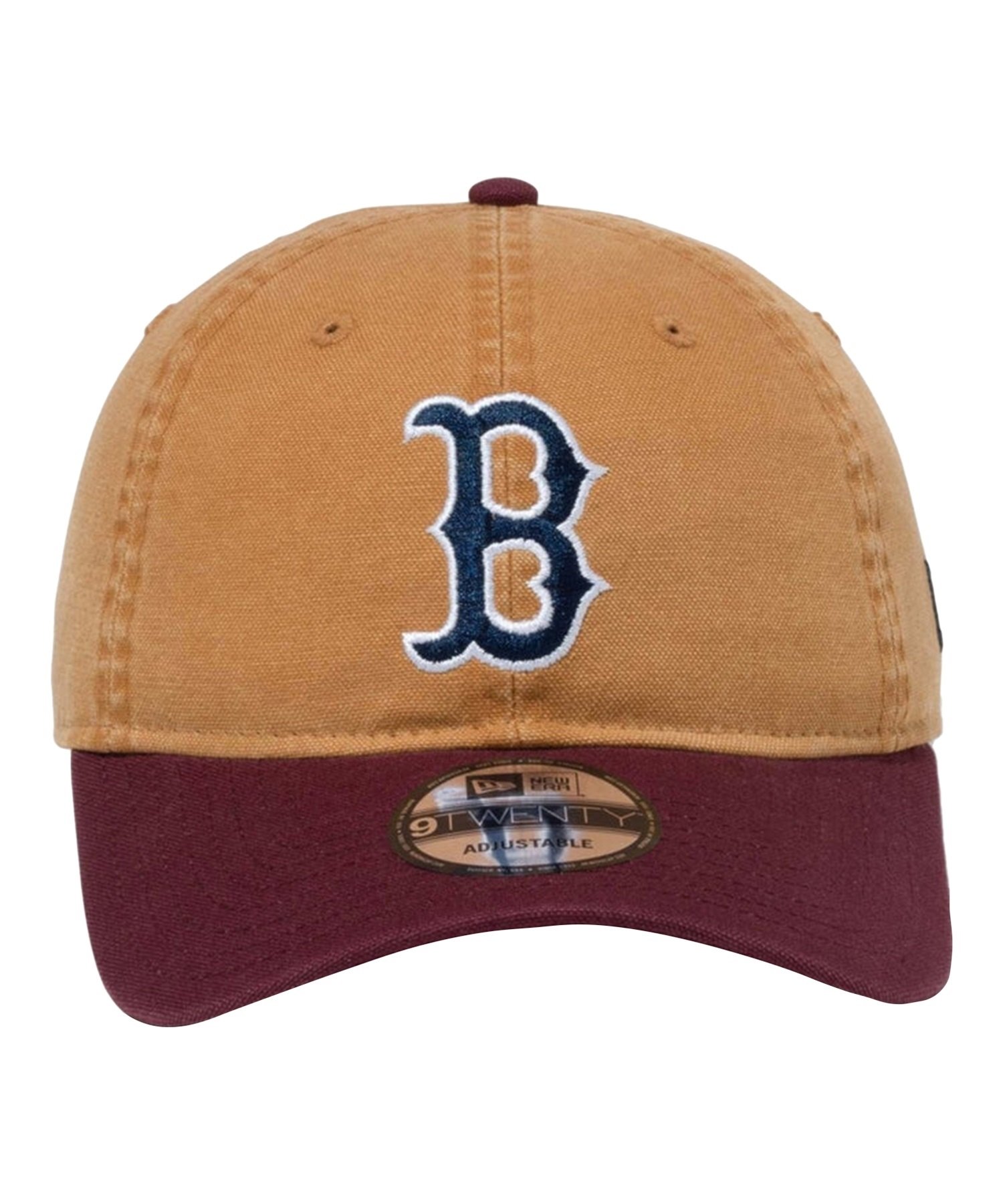 NEW ERA/ニューエラ 9TWENTY MLB Washed Duck ボストン・レッドソックス ライトブロンズ マルーンバイザー 14109863 キャップ(BR MR-FREE)