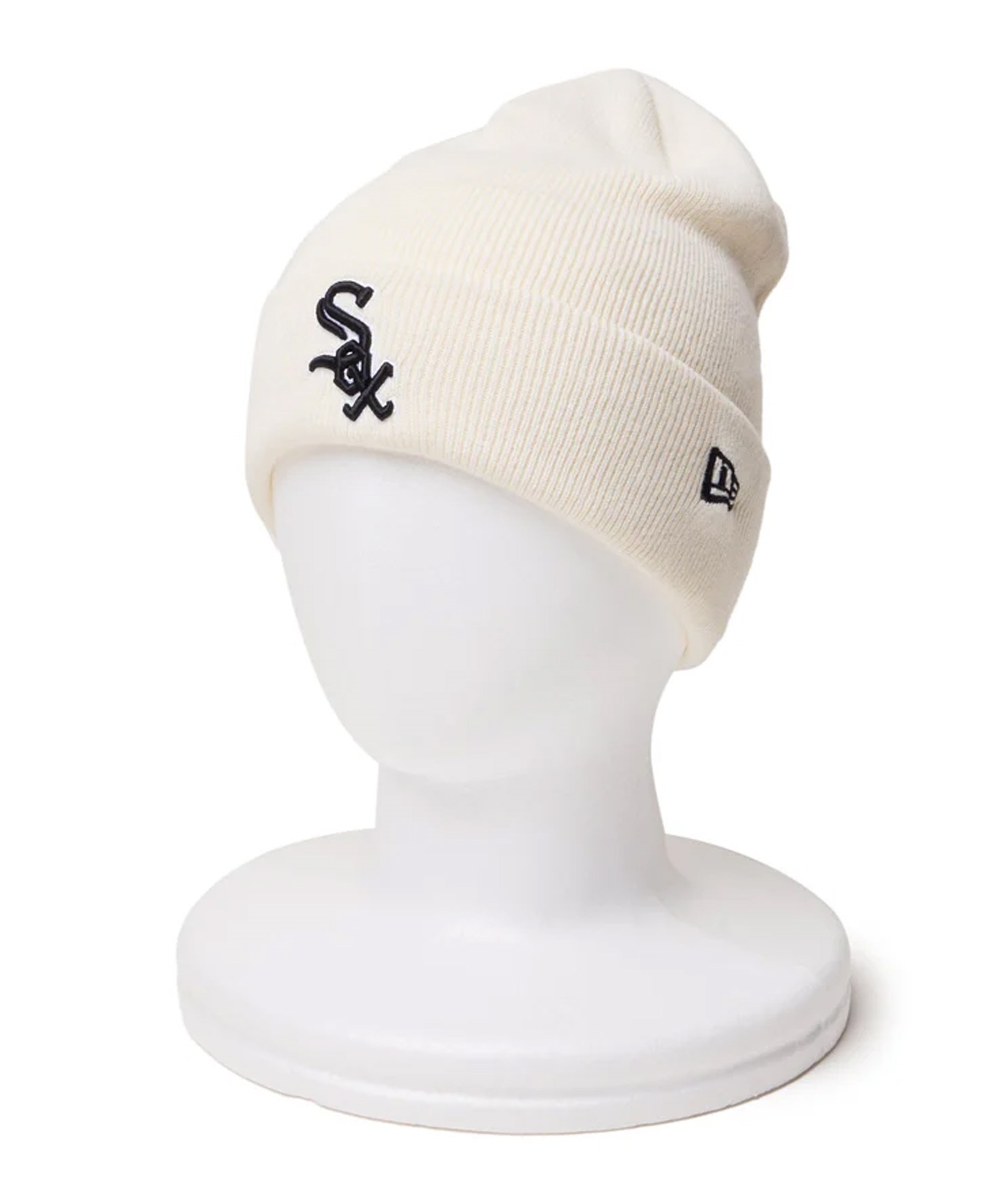 NEW ERA ニューエラ ビーニー ニットキャップ ニット帽 帽子 ベーシック カフニット MLB Team Logo シカゴ・ホワイトソックス オフホワイト 14312222(OWHI-ONE)