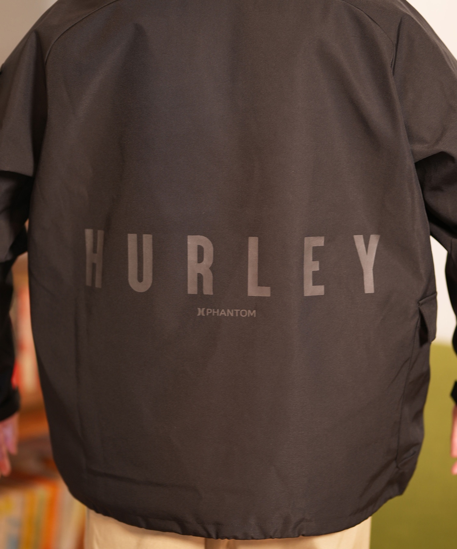 Hurley ハーレー アウター メンズ ユーティリティ ジャケット ジップアップ バックプリント 防水 透湿 MCJK242012(BLK-S)