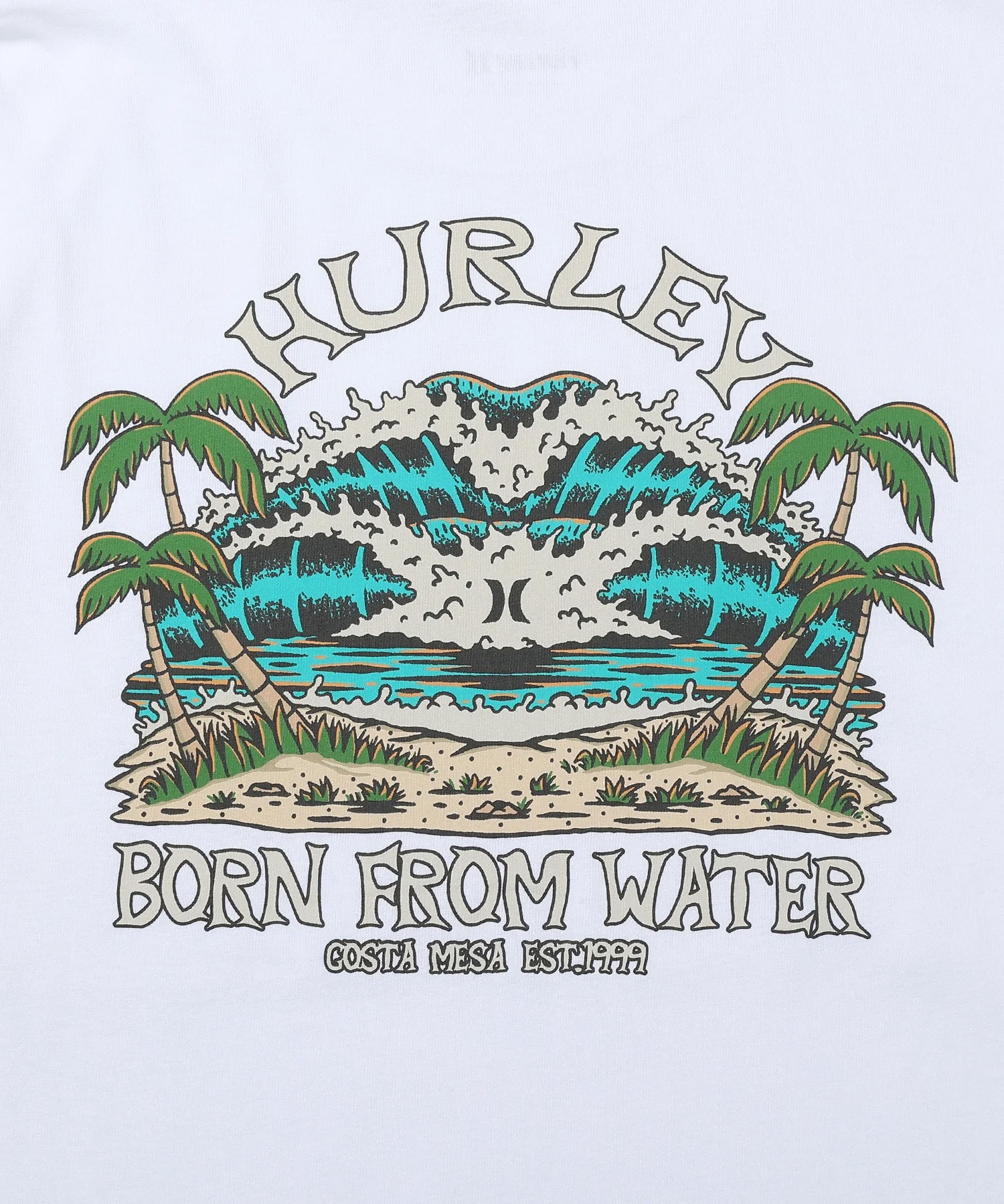 Hurley ハーレー 長袖 Tシャツ メンズ ロンT ヘビーウェイト バックプリント MCLS242027(WHT-M)