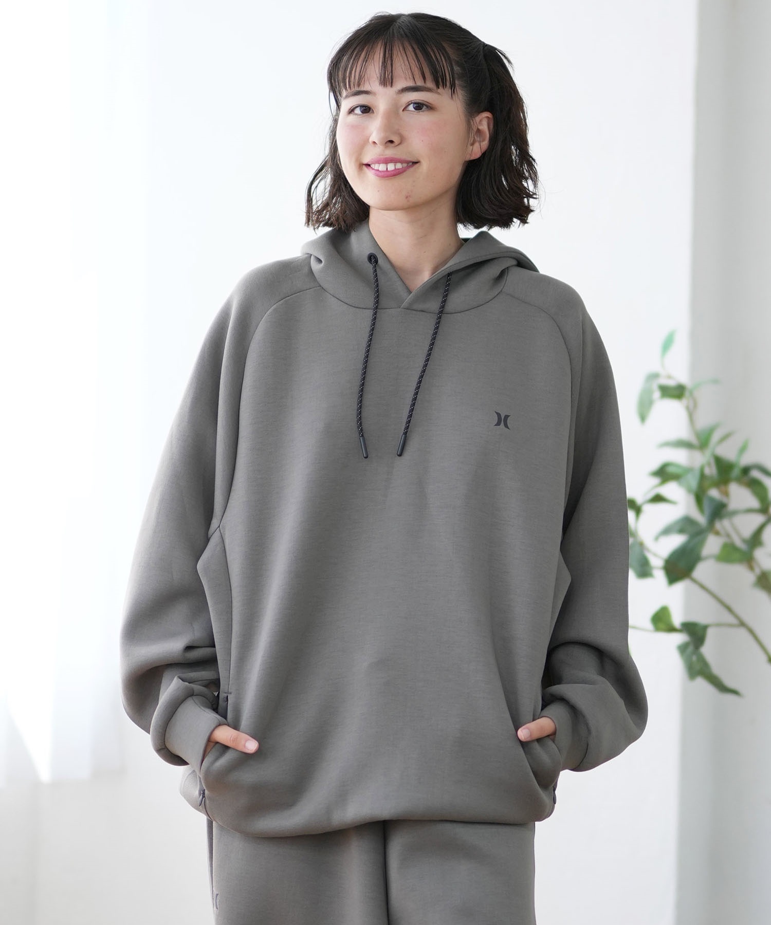 Hurley ハーレー パーカー レディース バックプリント セットアップ対応 WCFF242061(BLK-S)