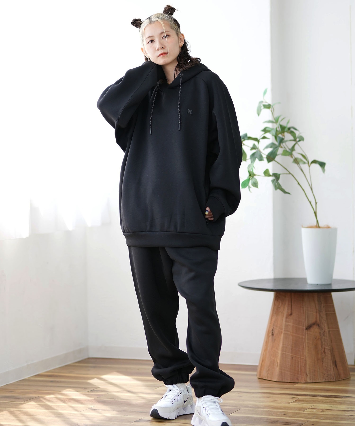 Hurley ハーレー パーカー レディース バックプリント セットアップ対応 WCFF242061(BLK-S)