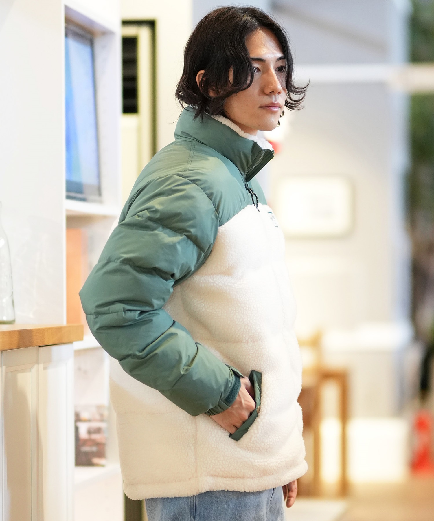 BILLABONG ビラボン アウター 中綿 メンズ ボアフリースジャケット BOA FLEECE PUFF JK BE012-764(GRN-M)