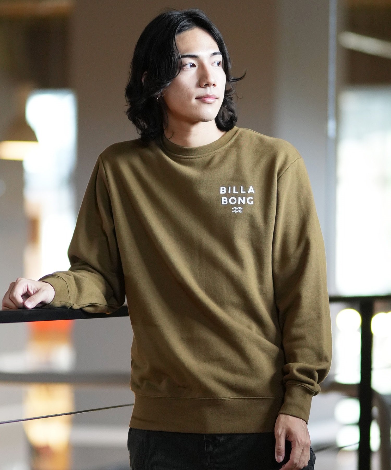 BILLABONG ビラボン トレーナー クルー メンズ スウェット バックプリント レギュラーフィット 裏毛 DECAF BE012-021(BRN-M)