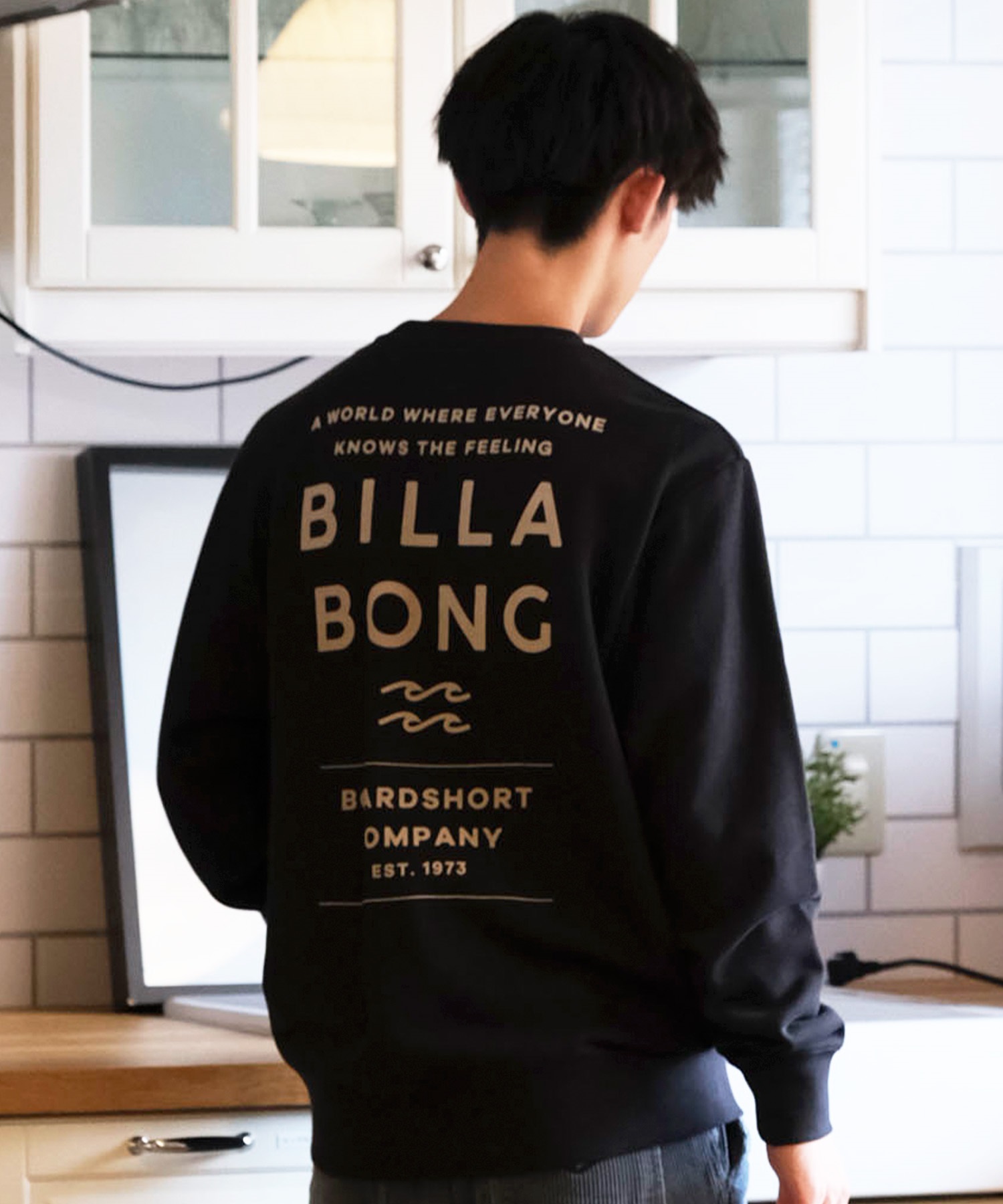 BILLABONG ビラボン トレーナー クルー メンズ スウェット バックプリント レギュラーフィット 裏毛 DECAF BE012-021(BRN-M)