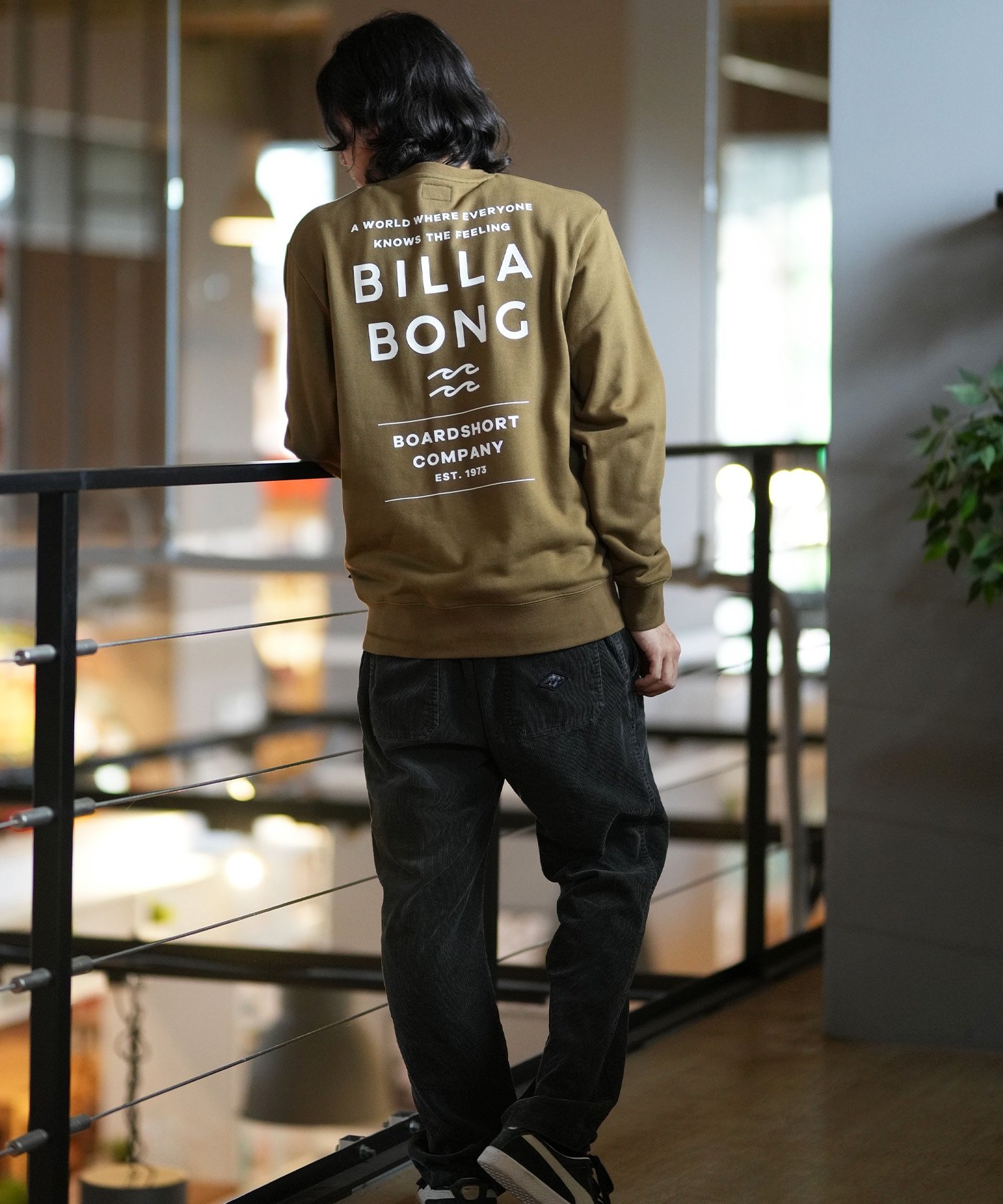 BILLABONG ビラボン トレーナー クルー メンズ スウェット バックプリント レギュラーフィット 裏毛 DECAF BE012-021(BRN-M)