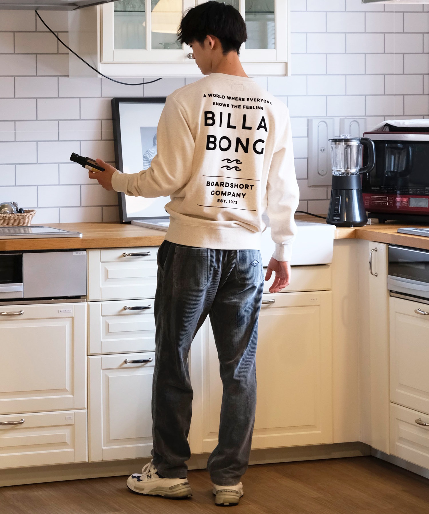 BILLABONG ビラボン トレーナー クルー メンズ スウェット バックプリント レギュラーフィット 裏毛 DECAF BE012-021(BRN-M)