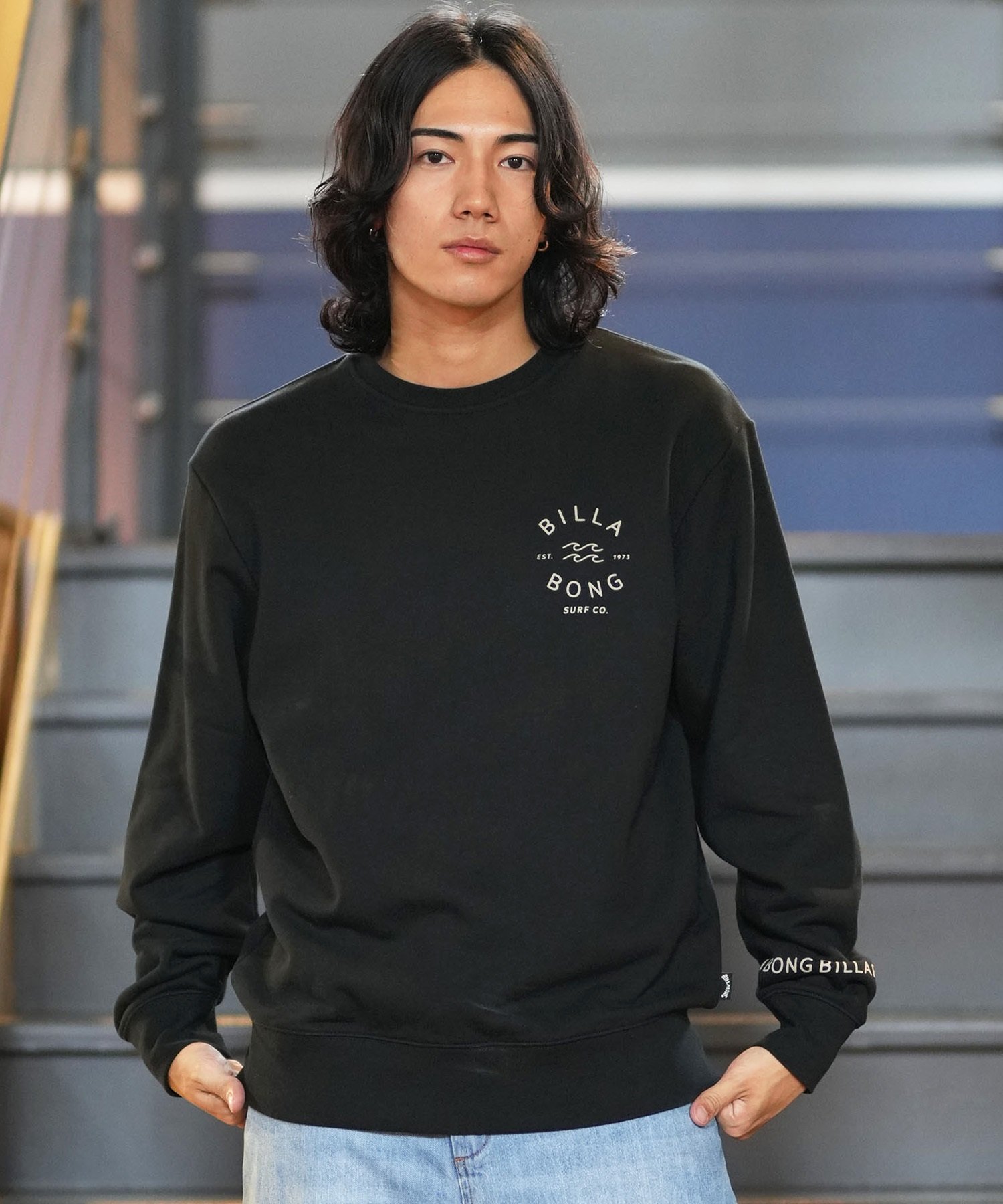 BILLABONG ビラボン トレーナー クルー メンズ スウェット バックプリント レギュラーフィット 裏毛 ONE TIME BE012-001(OAT-M)