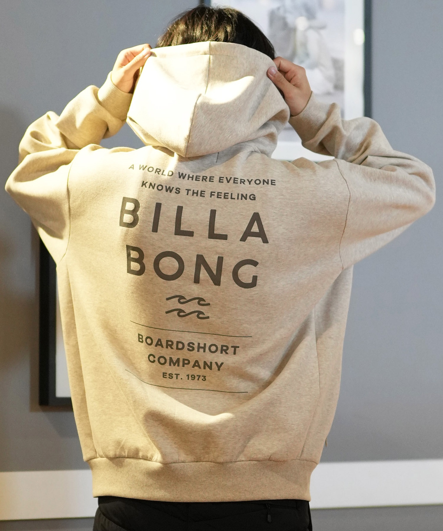 BILLABONG ビラボン パーカー プルオーバー メンズ スウェット フーディー バックプリント ストレッチ 撥水加工 セットアップ対応 BE012-022(GRH-M)