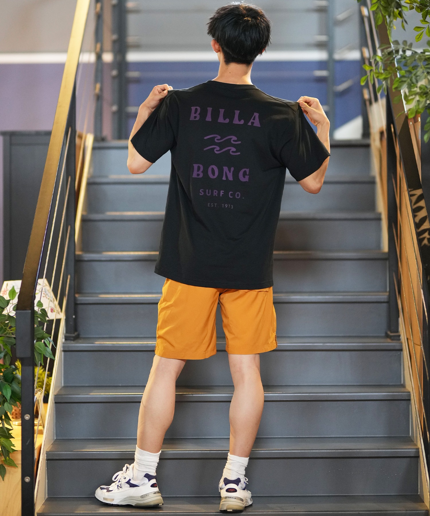 BILLABONG ビラボン 半袖 Tシャツ メンズ バックプリント レギュラーフィット ONE TIME BE012-200(SLB-M)