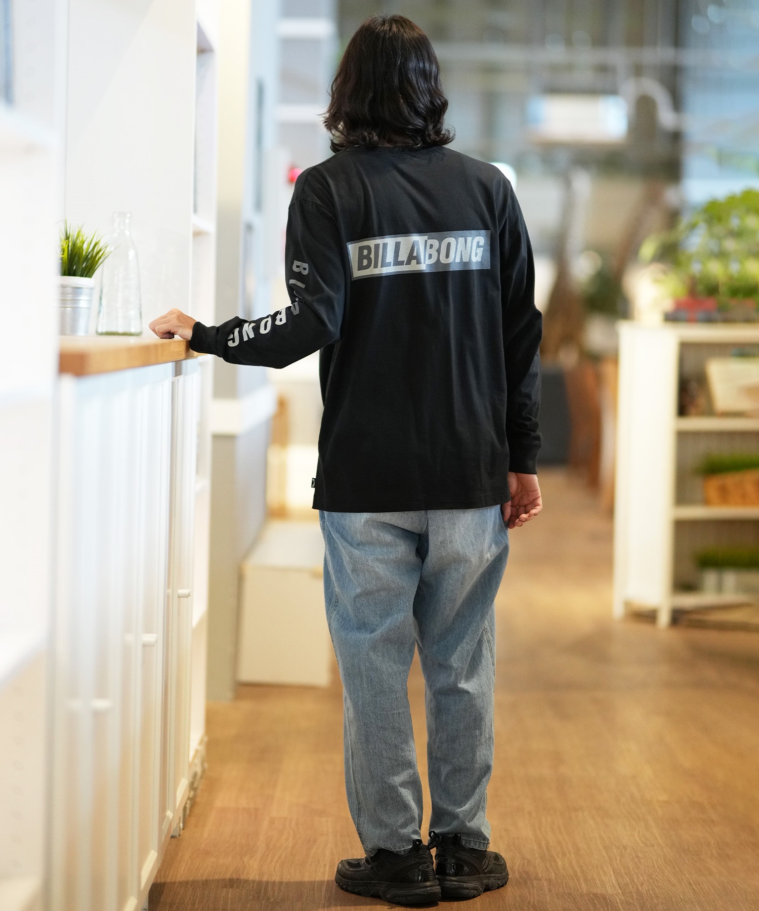 BILLABONG ビラボン 長袖 Tシャツ メンズ バックプリント スリーブロゴ レギュラーフィット BACK LOGO BE012-051(WHT-M)