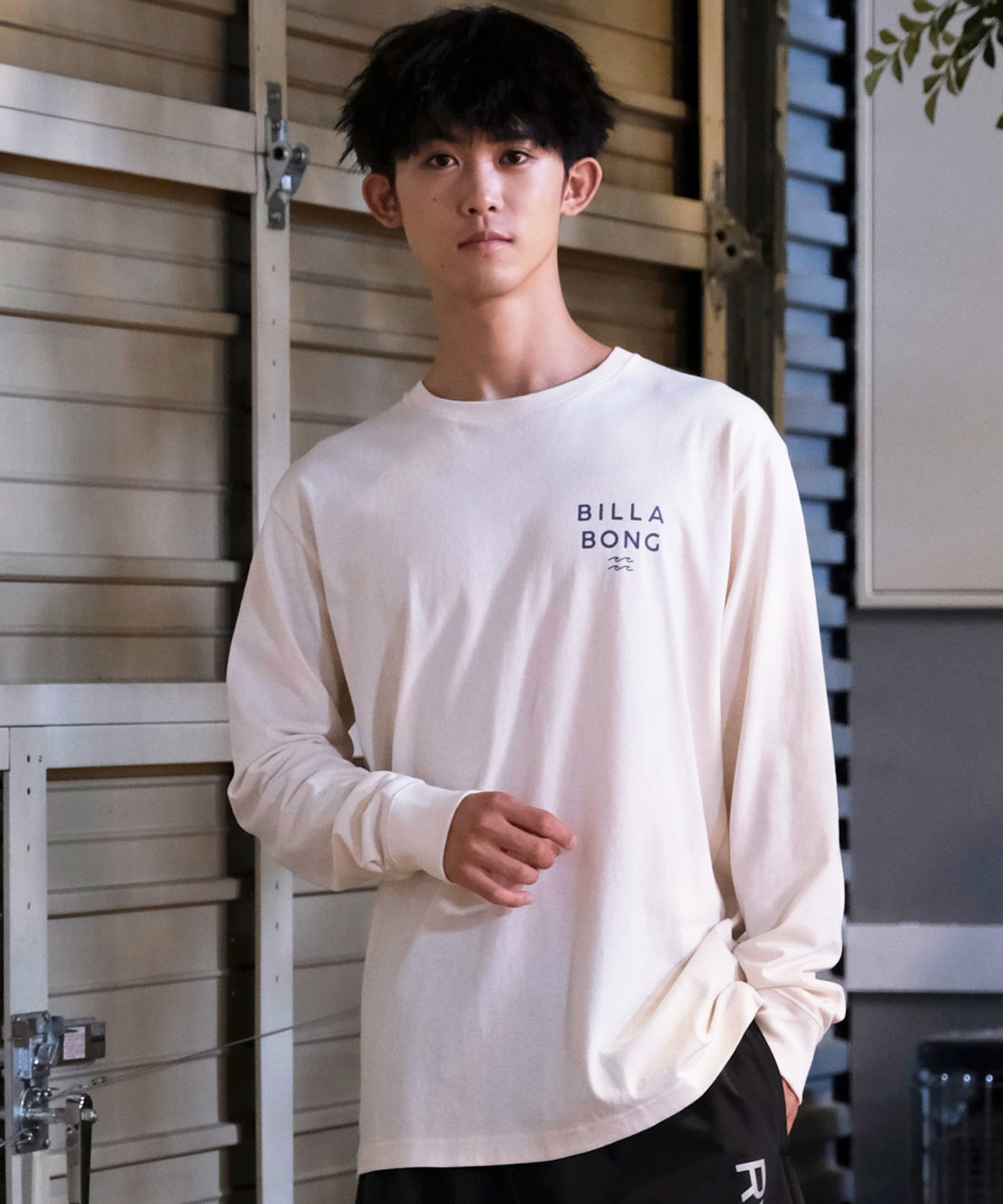 BILLABONG ビラボン 長袖 Tシャツ メンズ バックプリント レギュラーフィット DECAF BE012-050(CRM-M)