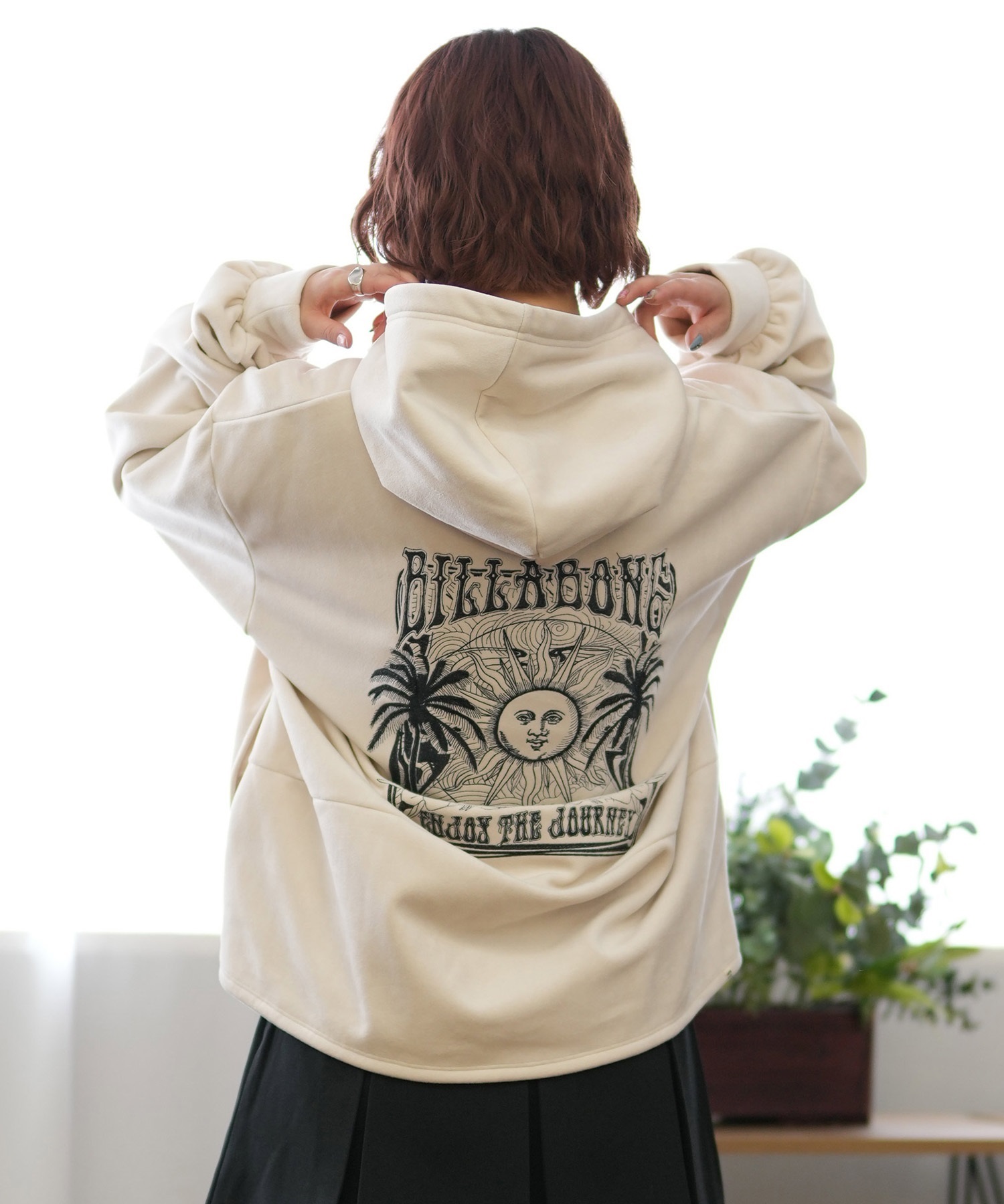 BILLABONG ビラボン パーカー プルオーバー レディース スウェット フーディー バックプリント ルーズシルエット 裏起毛 BE014-015(GEP0-M)