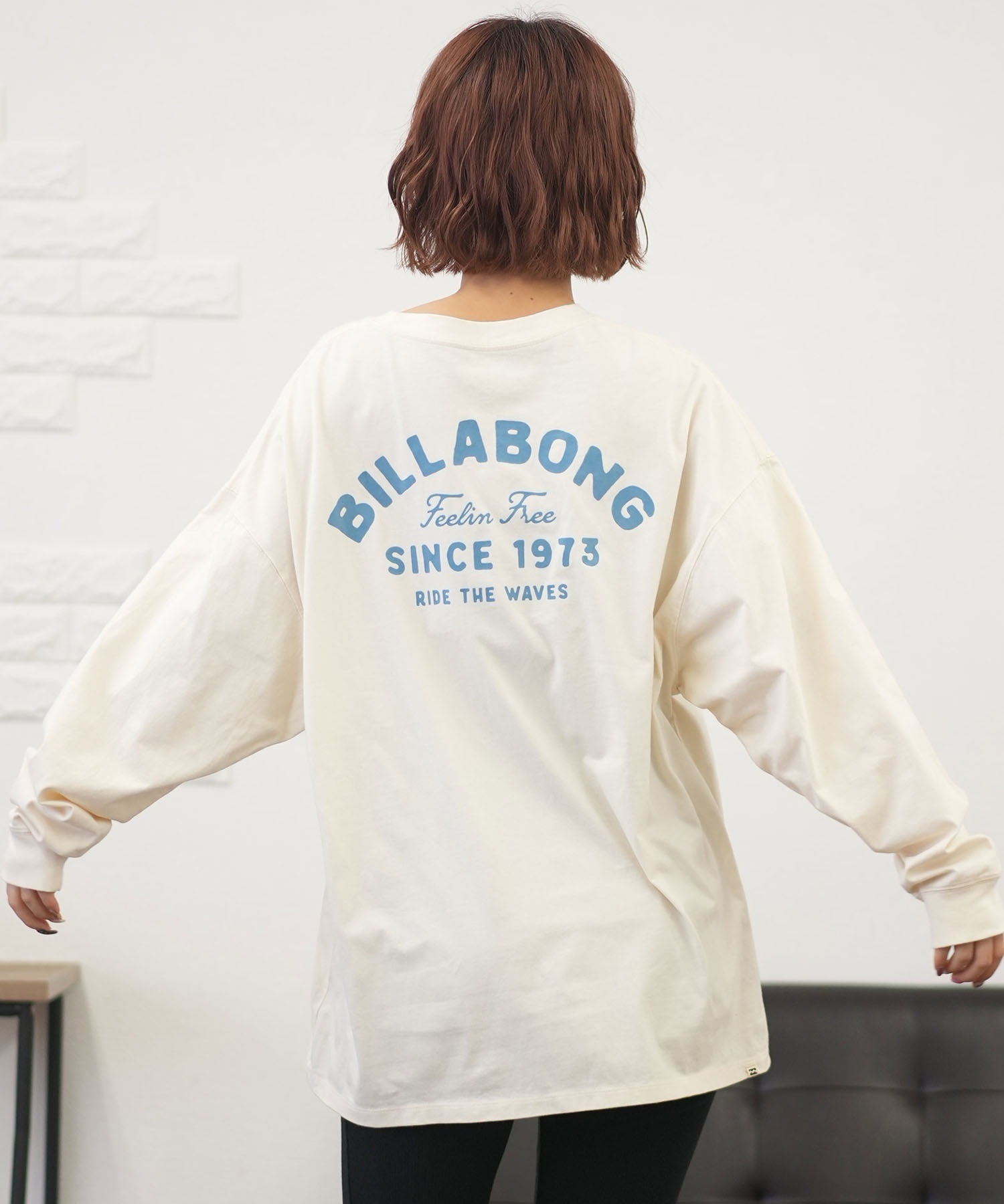 BILLABONG ビラボン 長袖 Tシャツ レディース ロンT バックプリント ルーズシルエット BE014-053(MQM0-M)