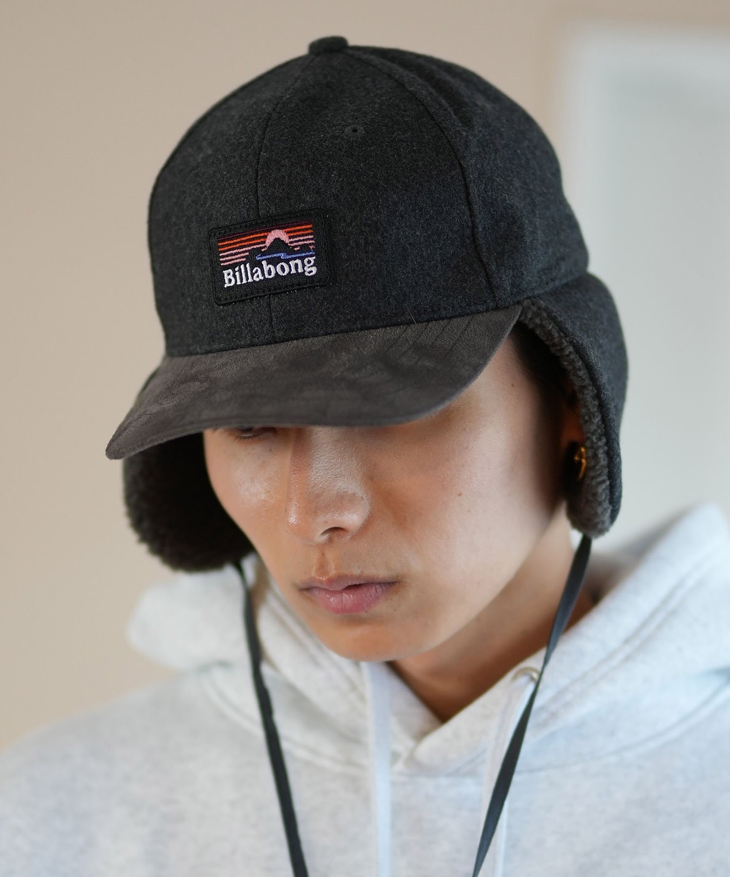 BILLABONG ビラボン キャップ 帽子 耳当て ボア 防寒 TRAPPER CAP トラッパーキャップ BE014-903(BLK-FREE)