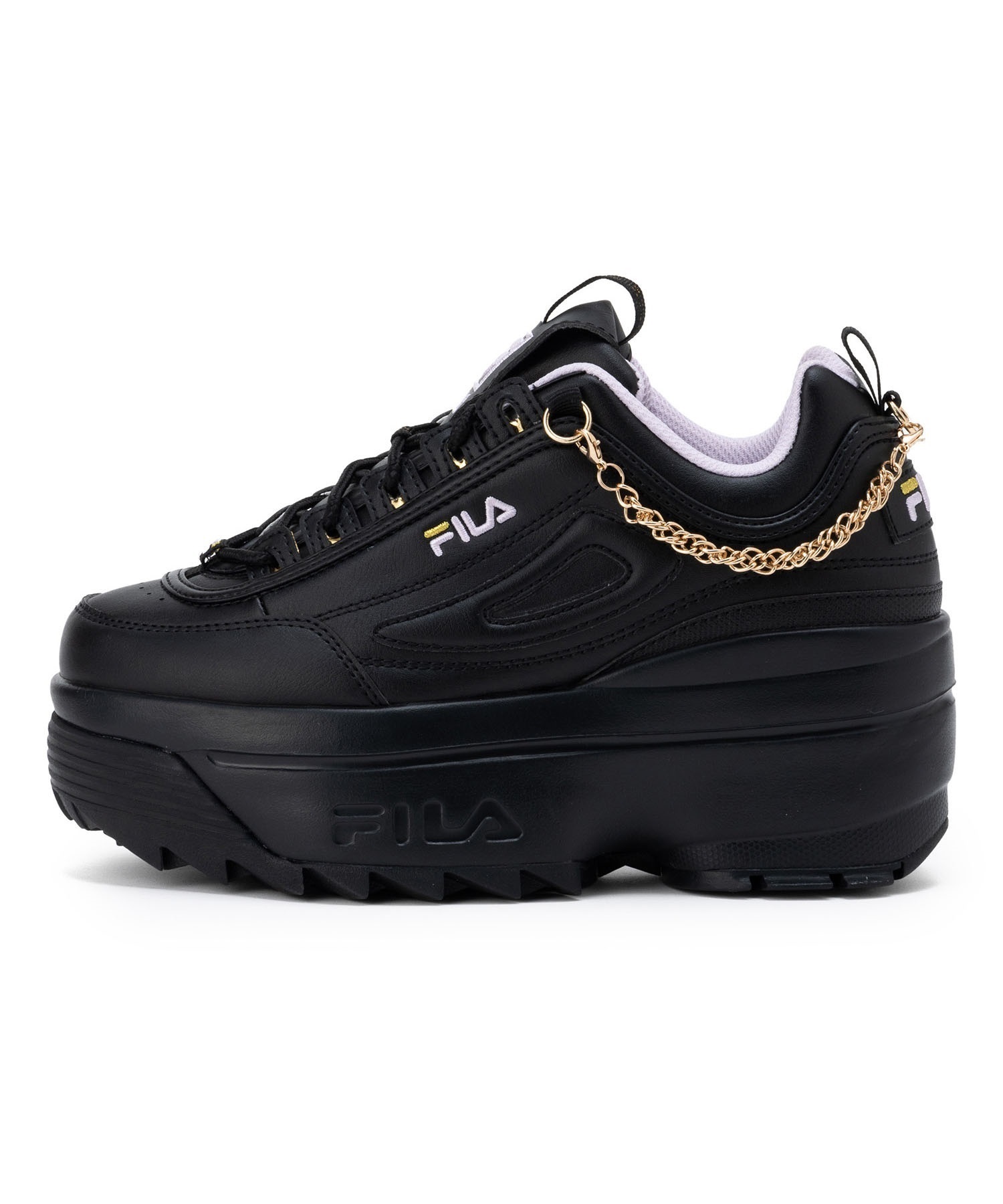 FILA フィラ スニーカー レディース 厚底 DISRUPTOR 2 WEDGE FESTIVAL ムラサキスポーツ限定 WSS25003(BKORC-22.5cm)