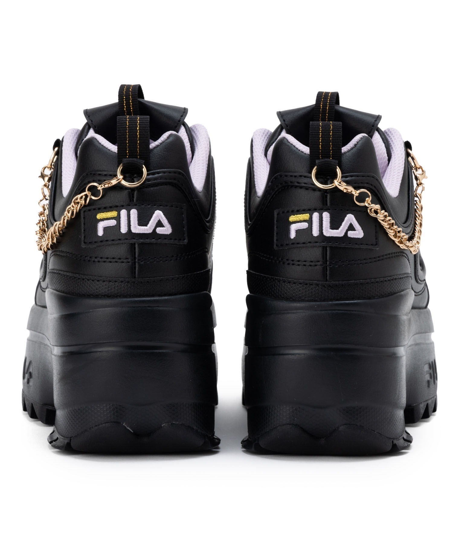 FILA フィラ スニーカー レディース 厚底 DISRUPTOR 2 WEDGE FESTIVAL ムラサキスポーツ限定 WSS25003(BKORC-22.5cm)