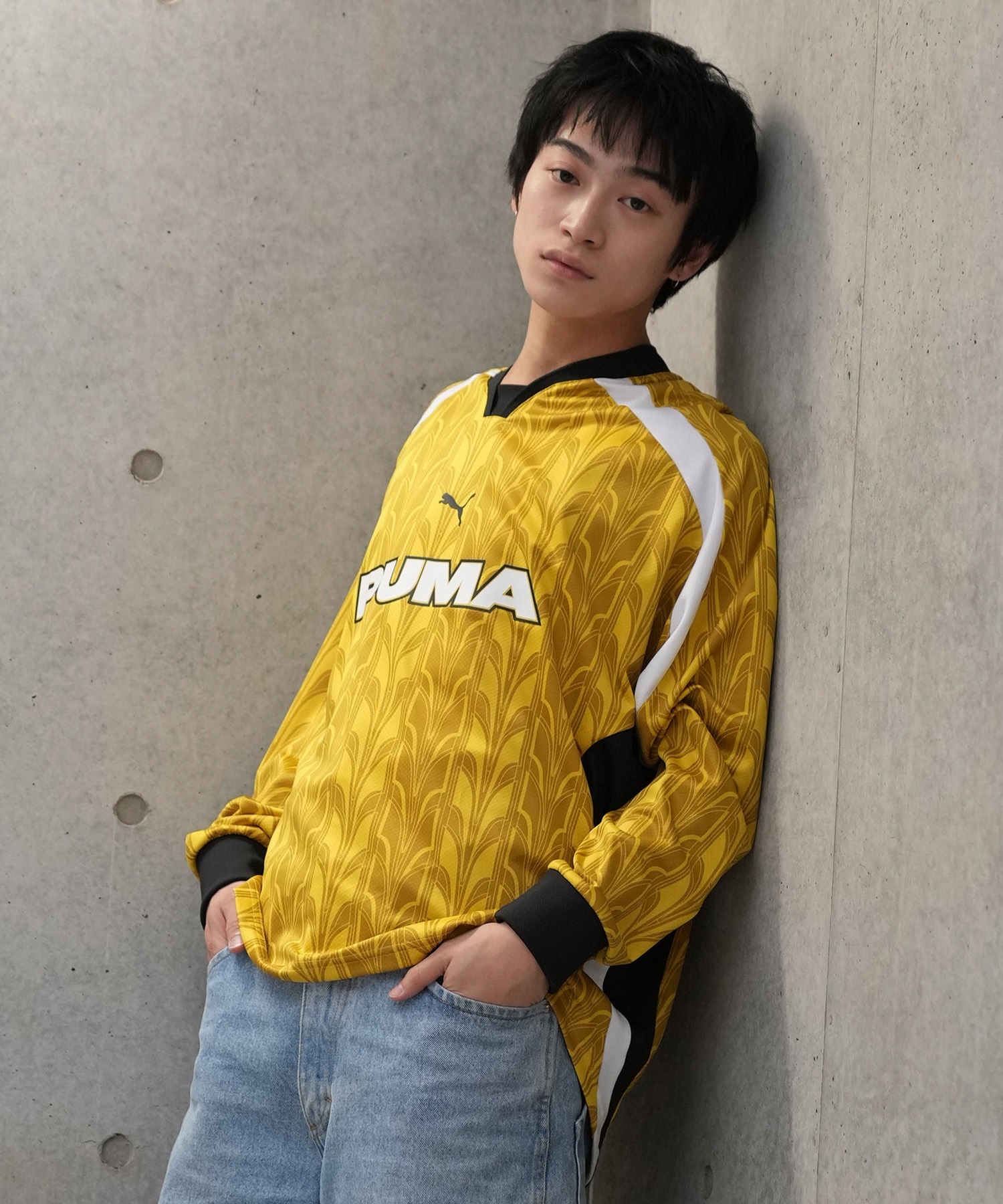 PUMA プーマ 長袖 Tシャツ メンズ ロンT ゲームシャツ フットボールシャツ オーバーサイズ 速乾 ユニセックス 629085(13-S)