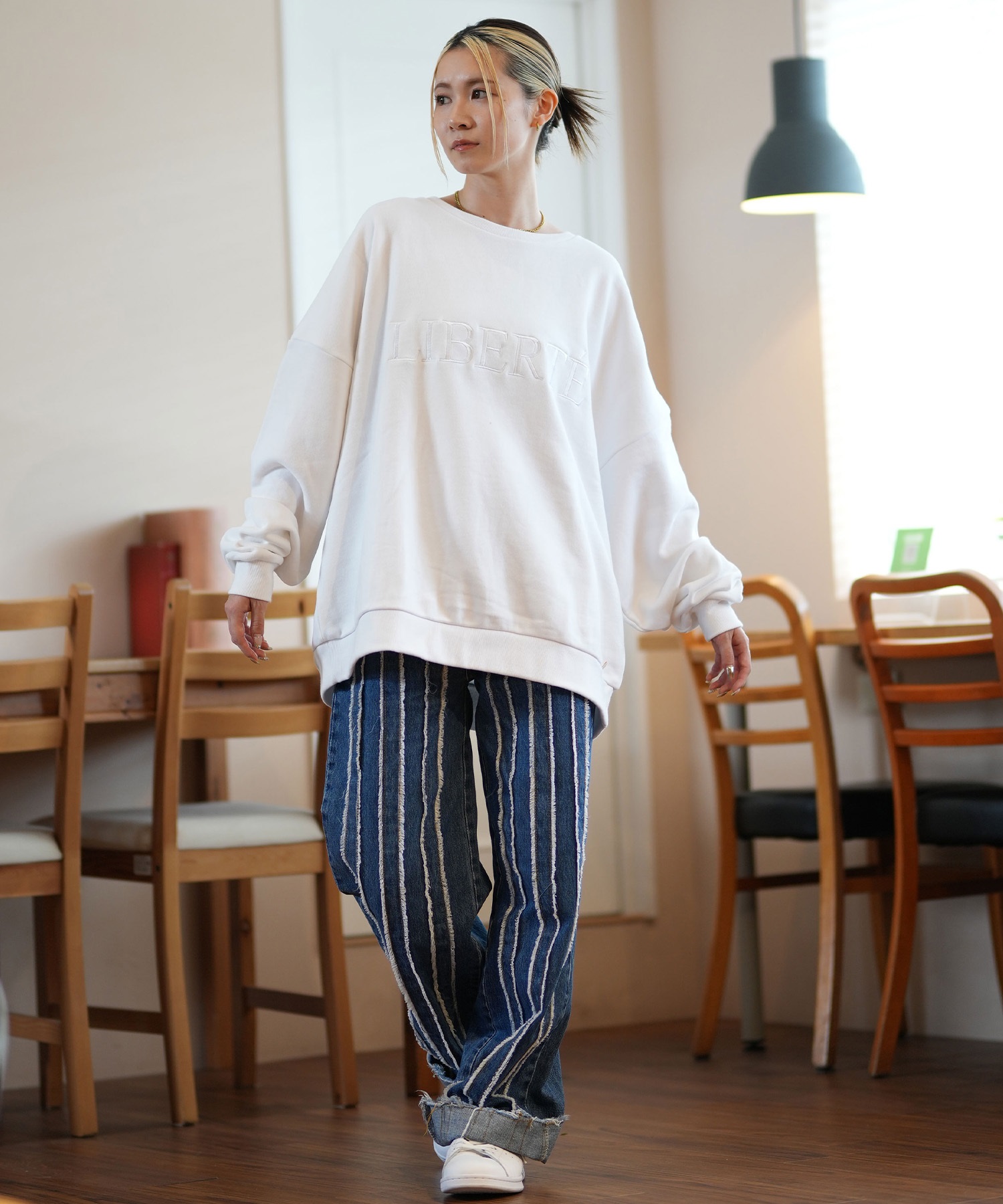 RIKKA FEMME リッカファム トレーナー レディース スウェット クルーネック 刺繍 RF24FW19(WHT-FREE)