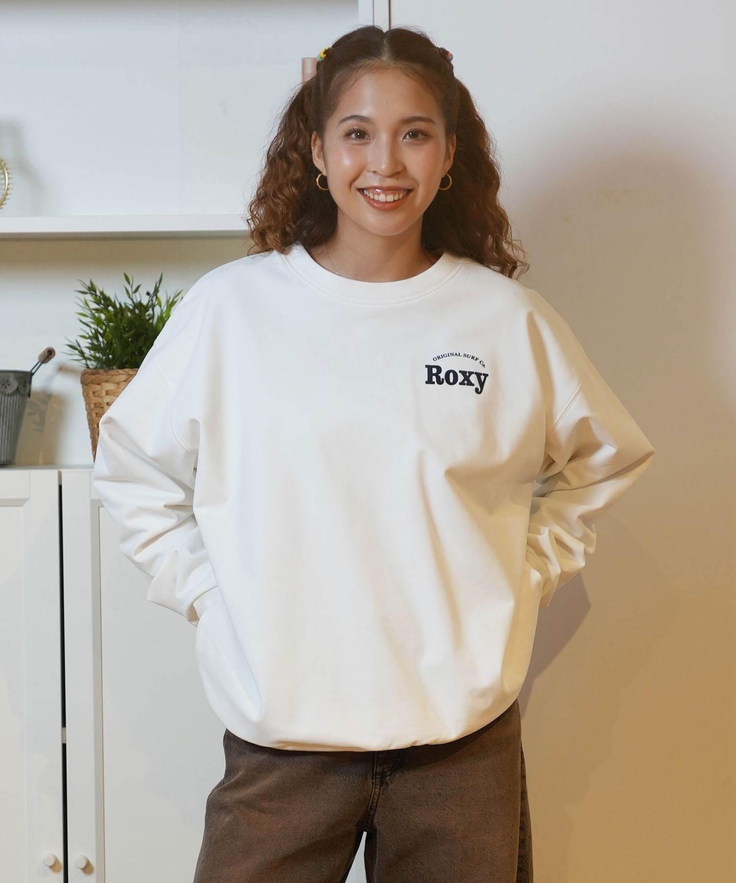 ROXY ロキシー トレーナー レディース スウェット バックプリント ロゴ 速乾 UVカット RPO244036(WHT-M)