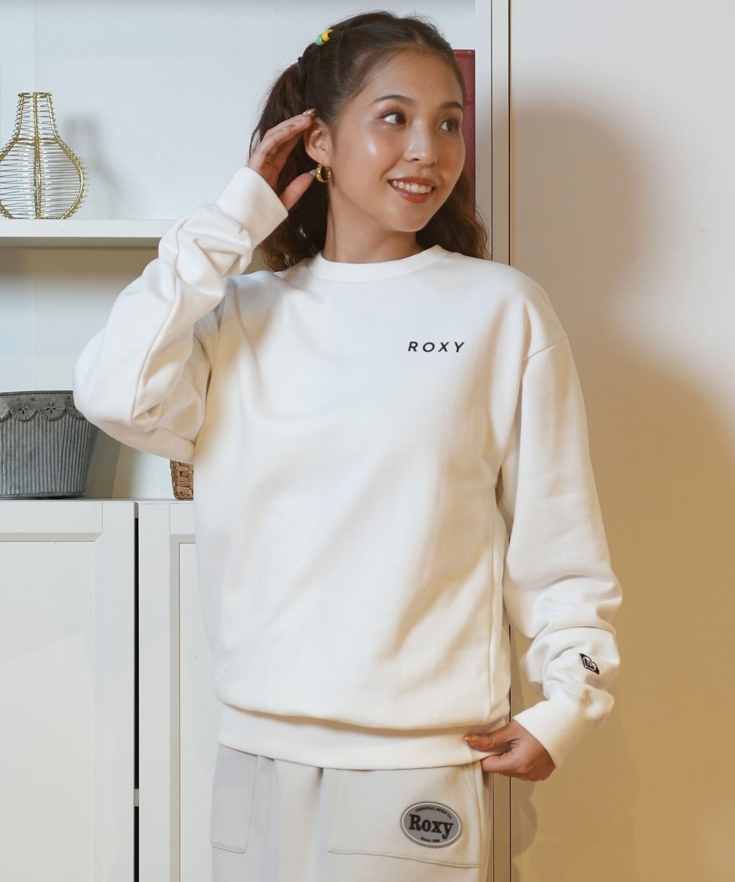 ROXY ロキシー トレーナー レディース スウェット ロゴ バックプリント RPO244030(WHT-M)