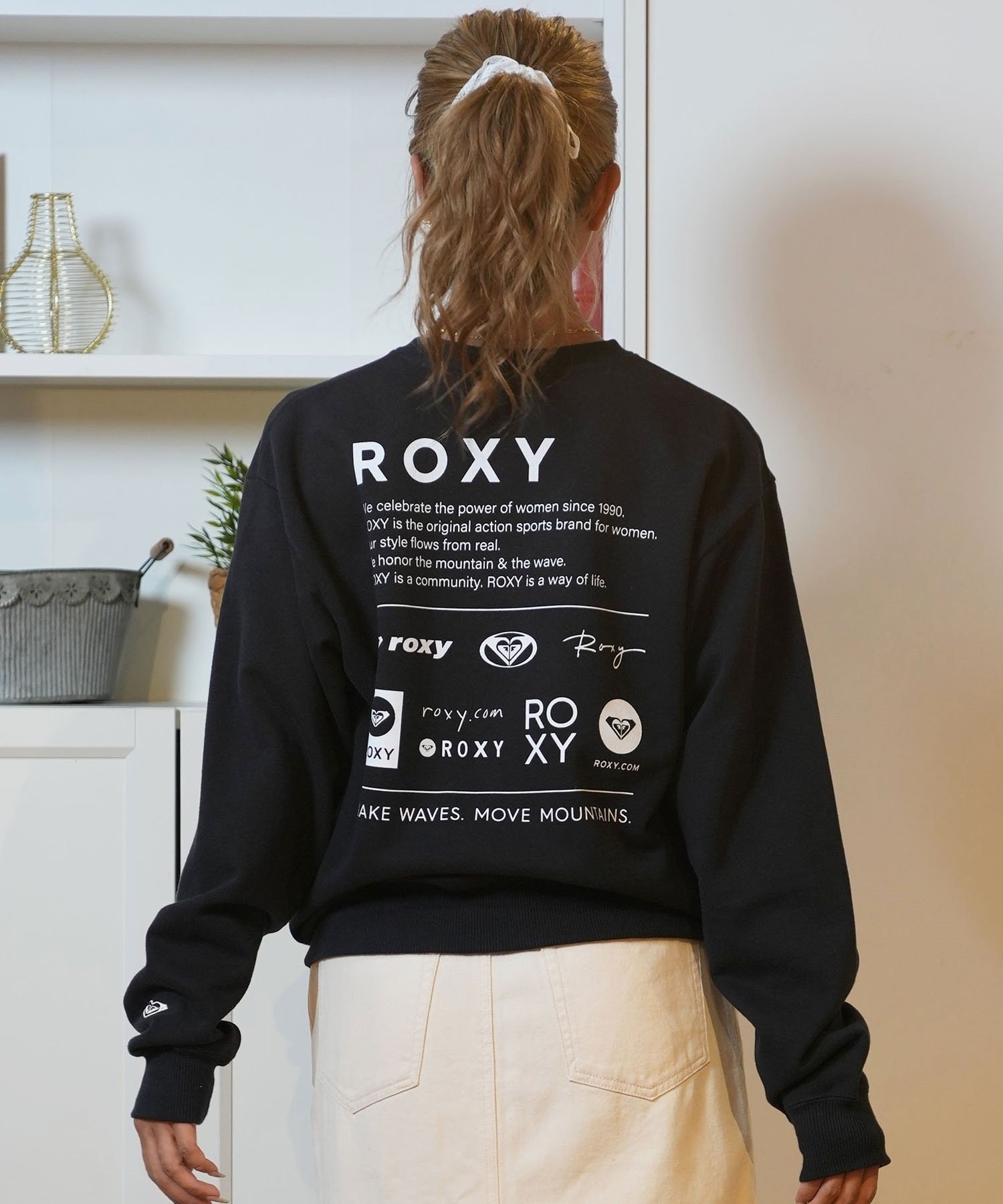 ROXY ロキシー トレーナー レディース スウェット ロゴ バックプリント RPO244030(WHT-M)