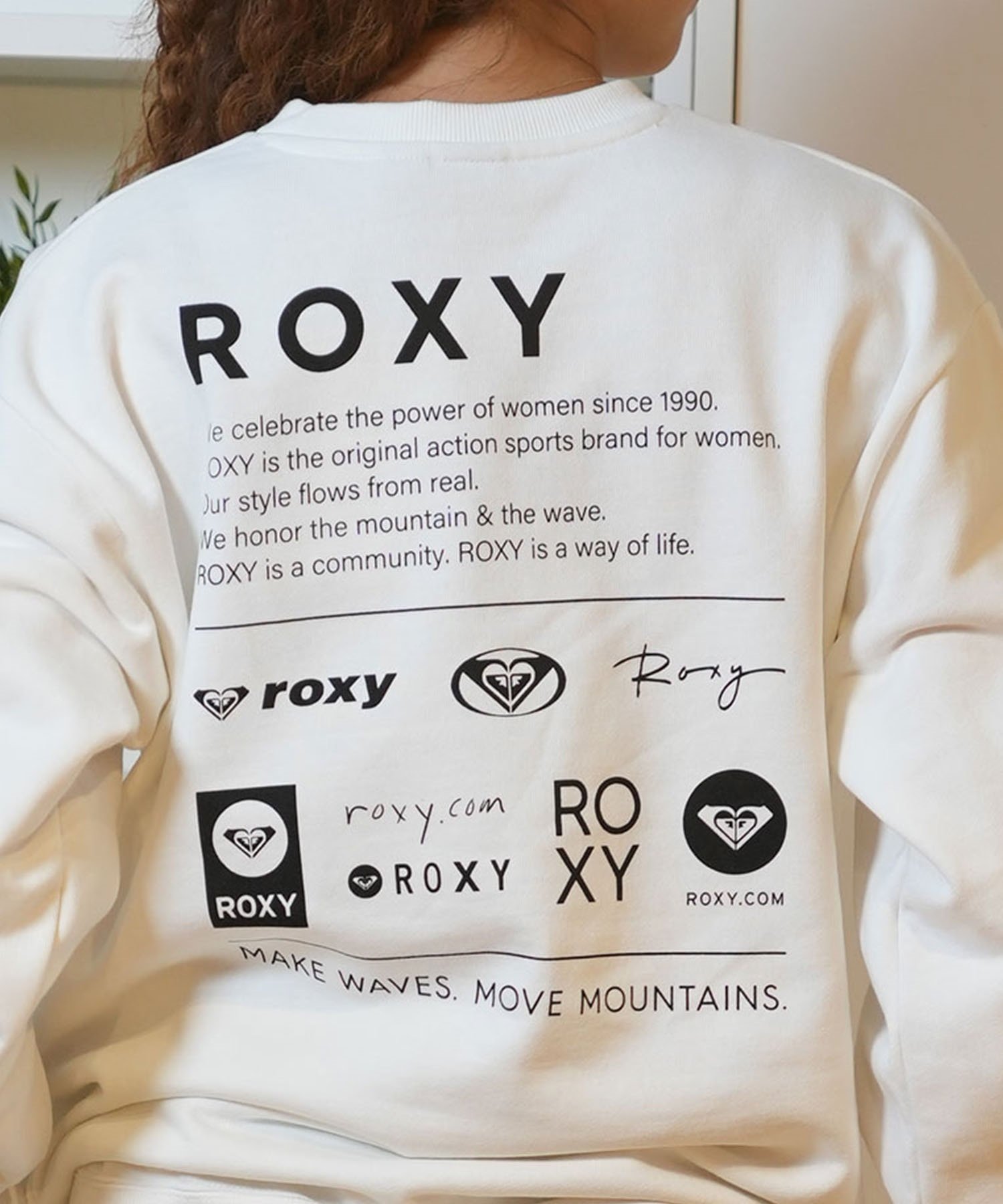 ROXY ロキシー トレーナー レディース スウェット ロゴ バックプリント RPO244030(WHT-M)