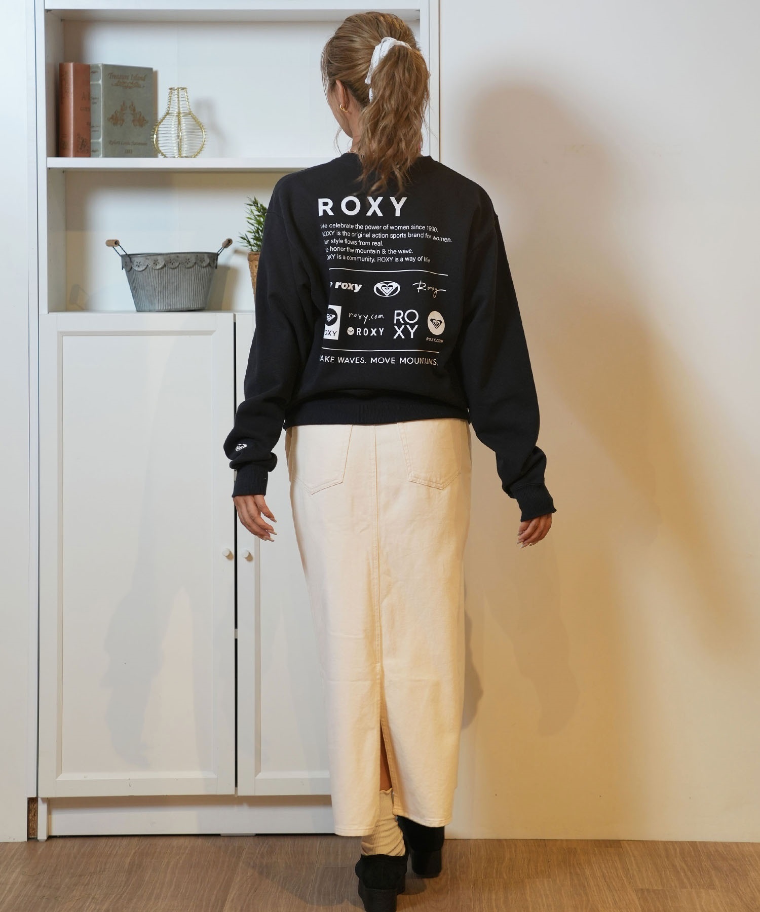 ROXY ロキシー トレーナー レディース スウェット ロゴ バックプリント RPO244030(WHT-M)