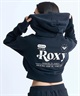 ROXY ロキシー パーカー ジップアップ レディース ショート丈 バックプリント 裏毛 セットアップ対応 RZP244029(BLK-M)