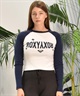 ROXY ロキシー 長袖 Tシャツ レディース ロンT ラグラン ロゴ フロントプリント ショート丈 RLT244609T(BWH-M)