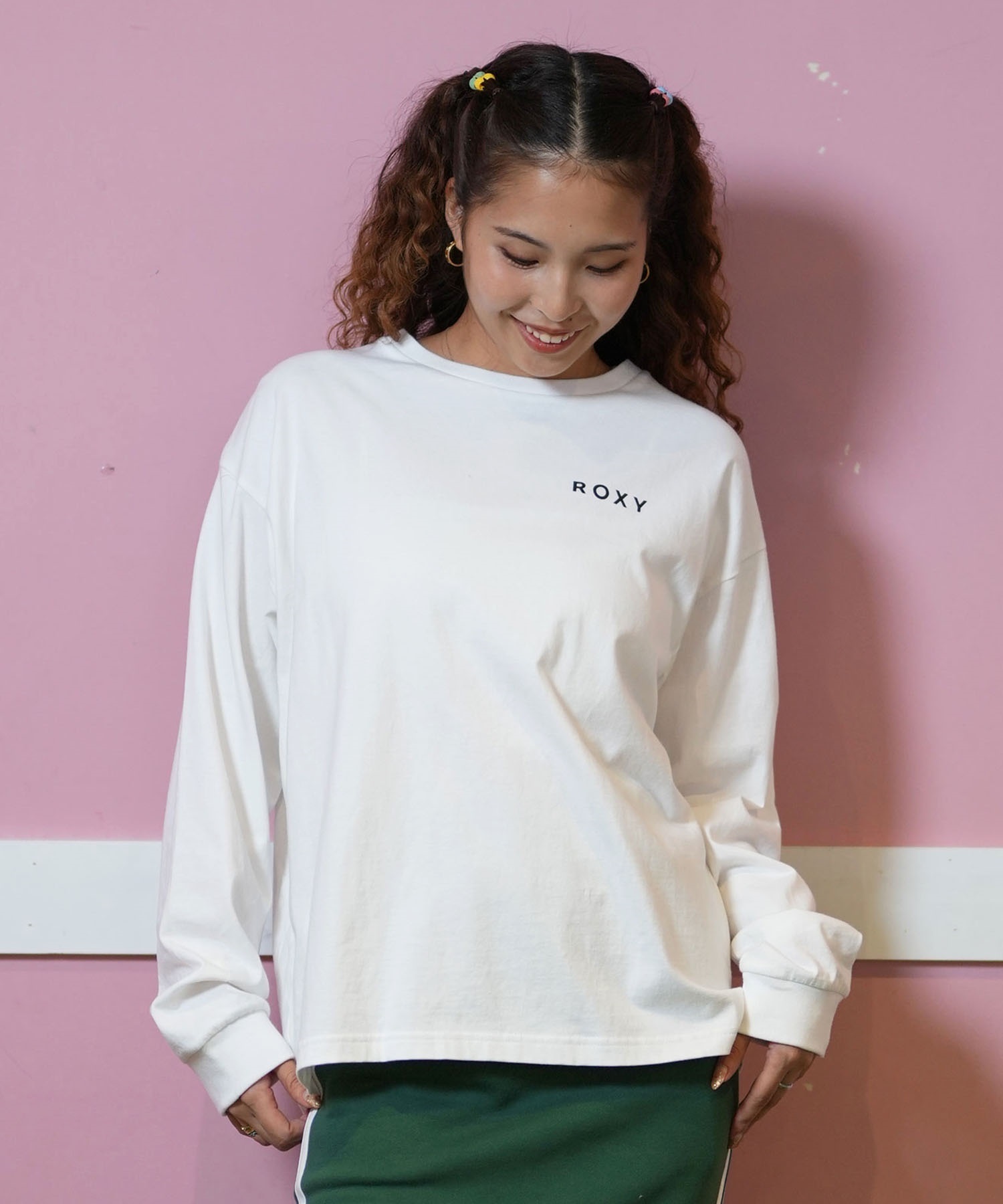 ROXY ロキシー 長袖 Tシャツ レディース ロンT ロゴ バックプリント RLT244047(WHT-M)